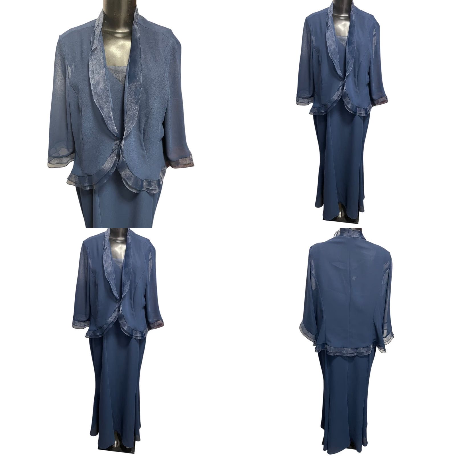 Vintage VINTAGE Jan's Boutique Eveningwear 2 Piece Dress Jacket Navy Blue Women Plus 18 Long Eveningwear Womens Size XXL / US 16-18 / IT 52-54 - 8 Thumbnail