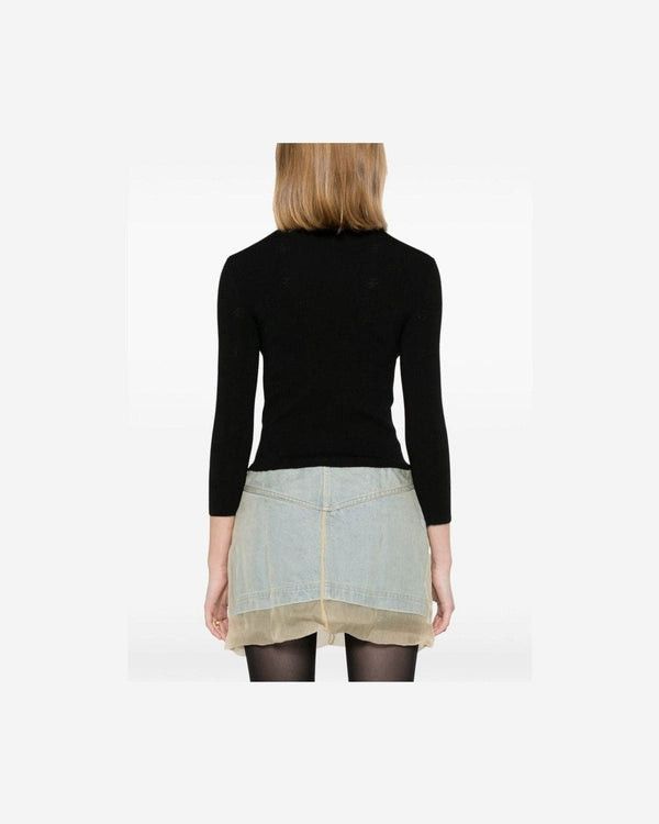 Balenciaga o1s1wg110126 BB Allover Cropped Sweater in Black Size S / US 4 / IT 40 - 3 Thumbnail