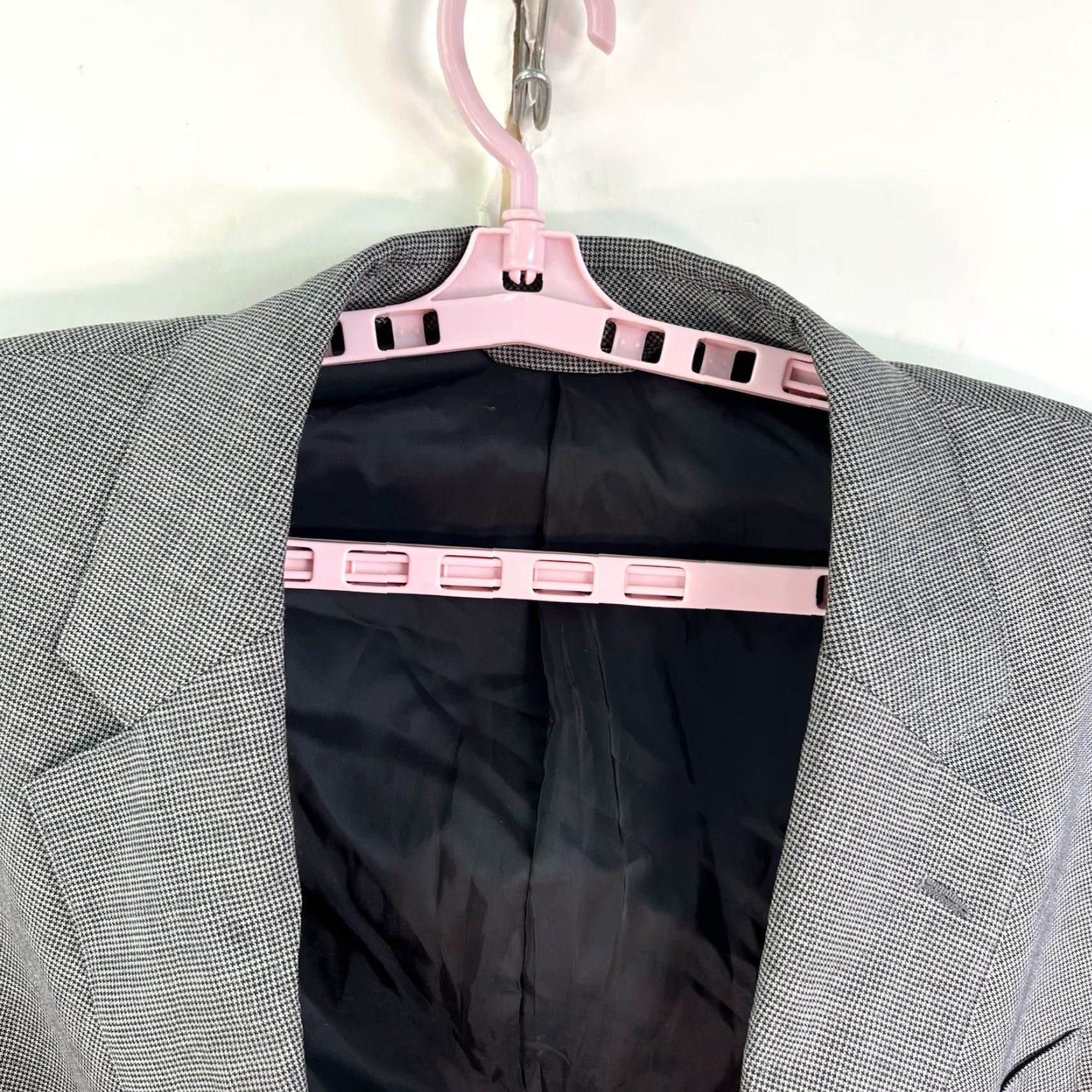 Bonobos VINTAGE Bonobos Italian Wool Houndstooth Sport Coat Men SZ 54R Blk/Wht Blazer 90s Size 54R - 3 Thumbnail