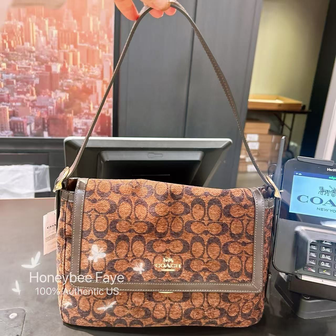 Coach Etta Flap Bag In Signature Chenille CCE58 Size ONE SIZE - 1 Thumbnail