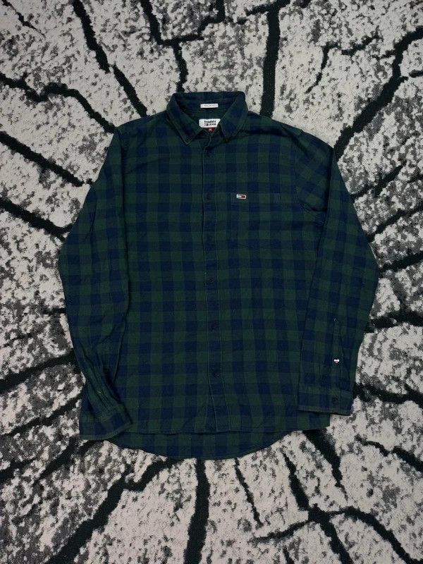 Tommy Hilfiger Tommy Hilfiger green navy blue checkered flannel shirt M Size US M / EU 48-50 / 2 - 1 Thumbnail