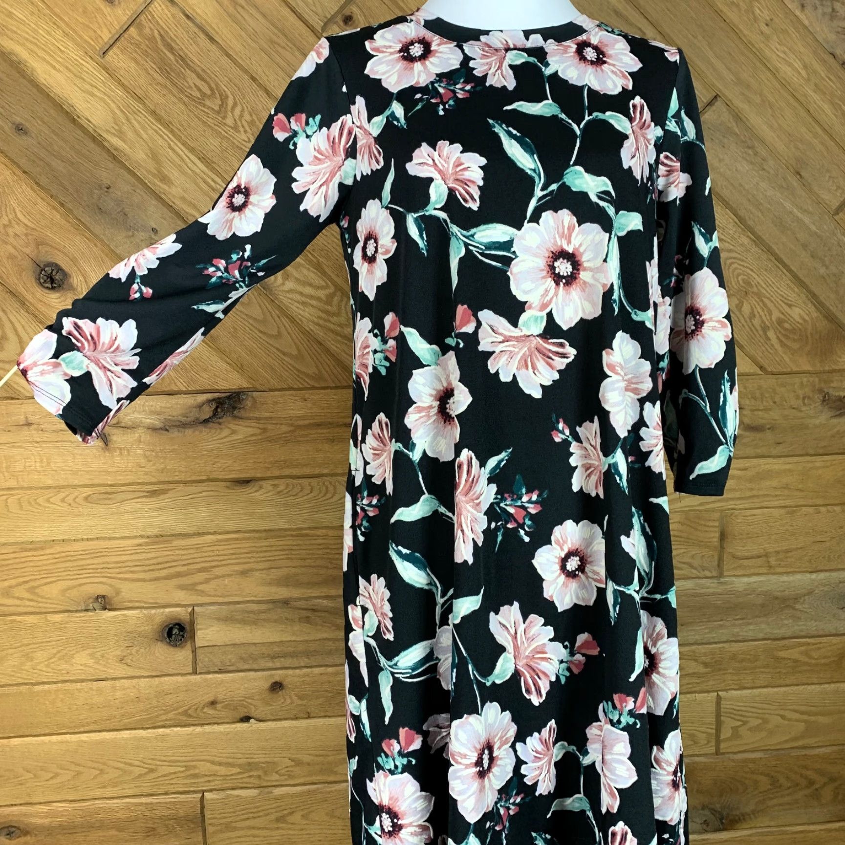 Apt. 9 APT.9 Womens Dress Blouson Short Multicolor Floral Print Round Neck Pullover Casual M Womens Size M / US 6-8 / IT 42-44 - 3 Thumbnail