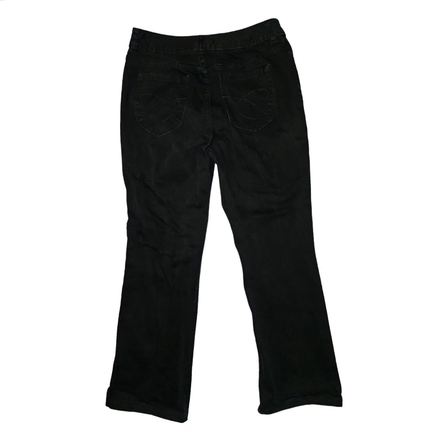 Vintage Chico's Platinum Boot Cut Jeans Women's Size 1 Chico's Jeans Black Denim Stretch 5-Pocket Regular Rise Mid Inseam 28 Black Womens Size 25" / US 0 / IT 36 - 7 Thumbnail