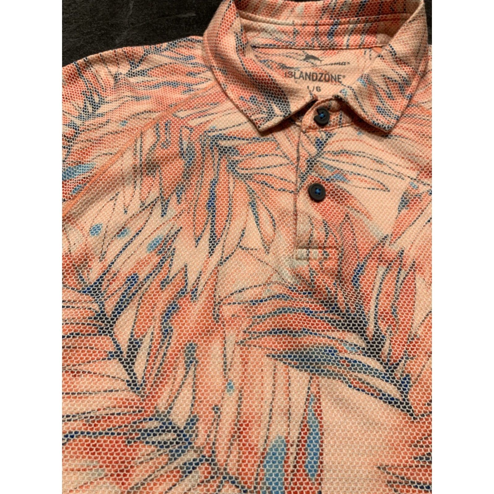Tommy Bahama Tommy Bahama Island Zone Palm Printed Polo Shirt Large Sunset Floral Short Sleeve Mens Size US L / EU 52-54 / 3 - 4 Thumbnail