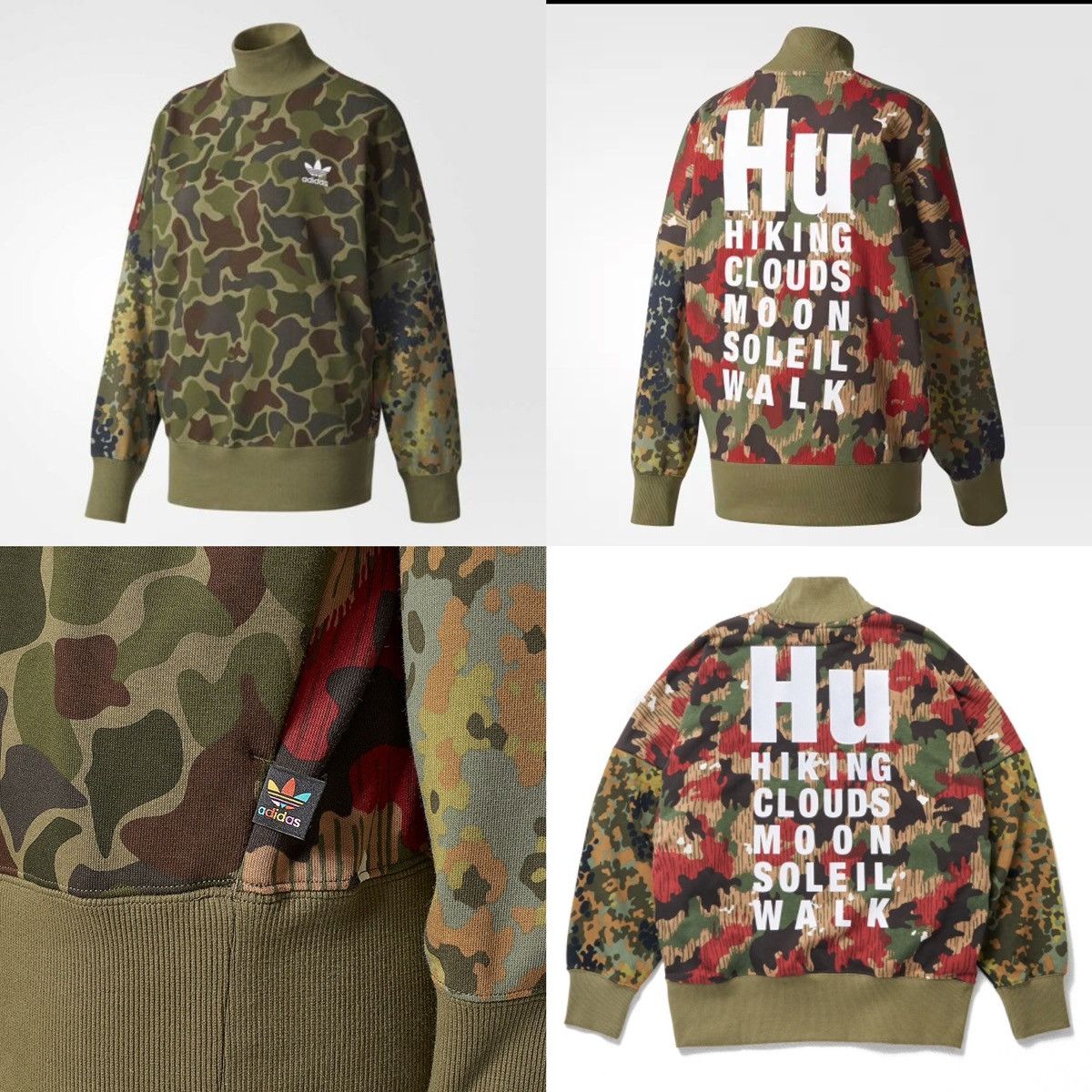 Adidas × Pharrell PHARRELL WILLIAMS Hiking Camo Print Sweatshirt Pullover S Size US S / EU 44-46 / 1 - 10 Thumbnail