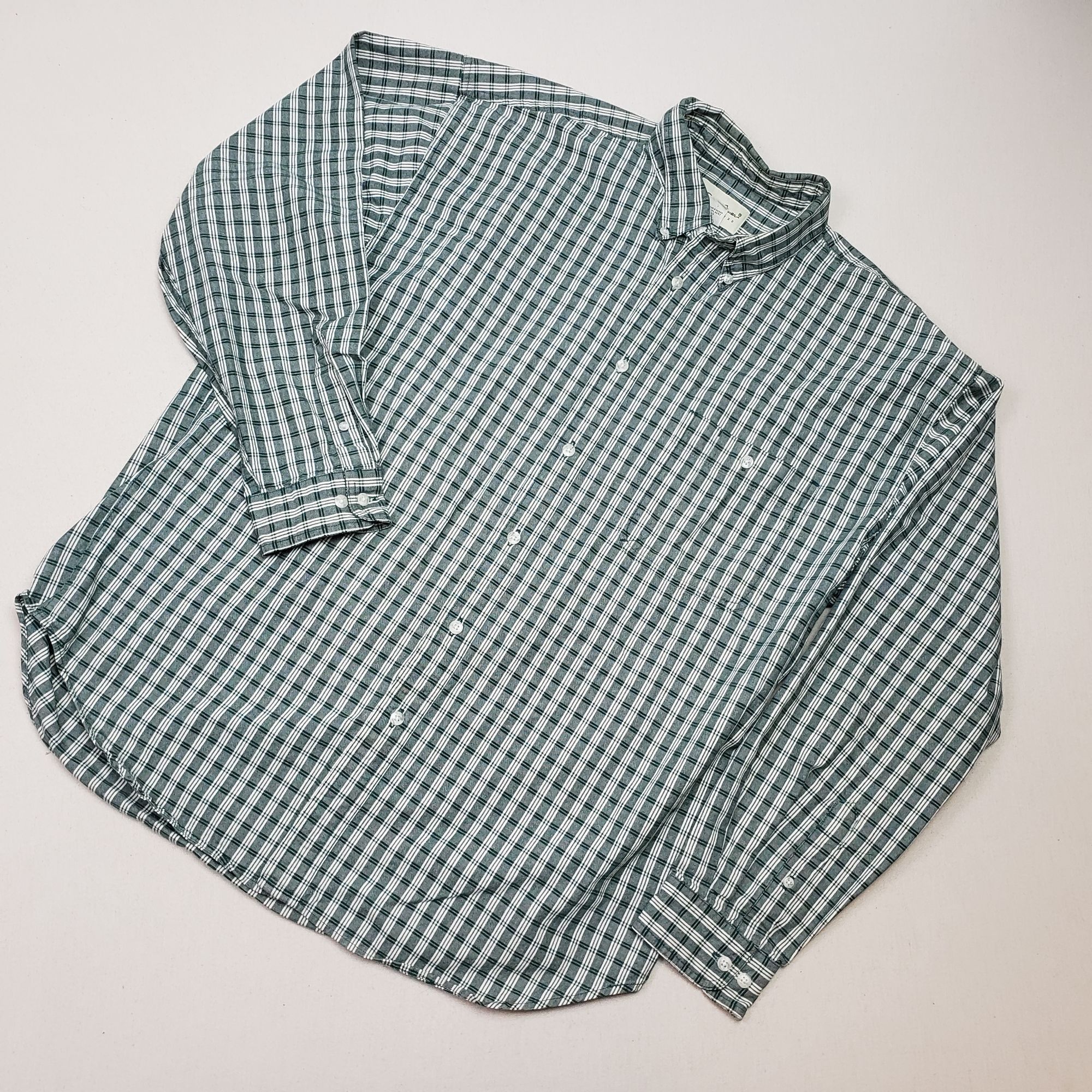 Eddie Bauer Eddie Bauer Long Sleeve Button Up Green/White Shirt Sz XL Size US XL / EU 56 / 4 - 1 Thumbnail