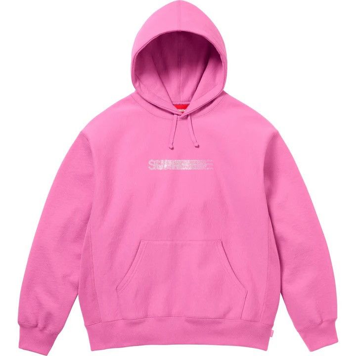 Supreme Swarovski Motion Logo Hooded Sweatshirt Pink Hoodie
