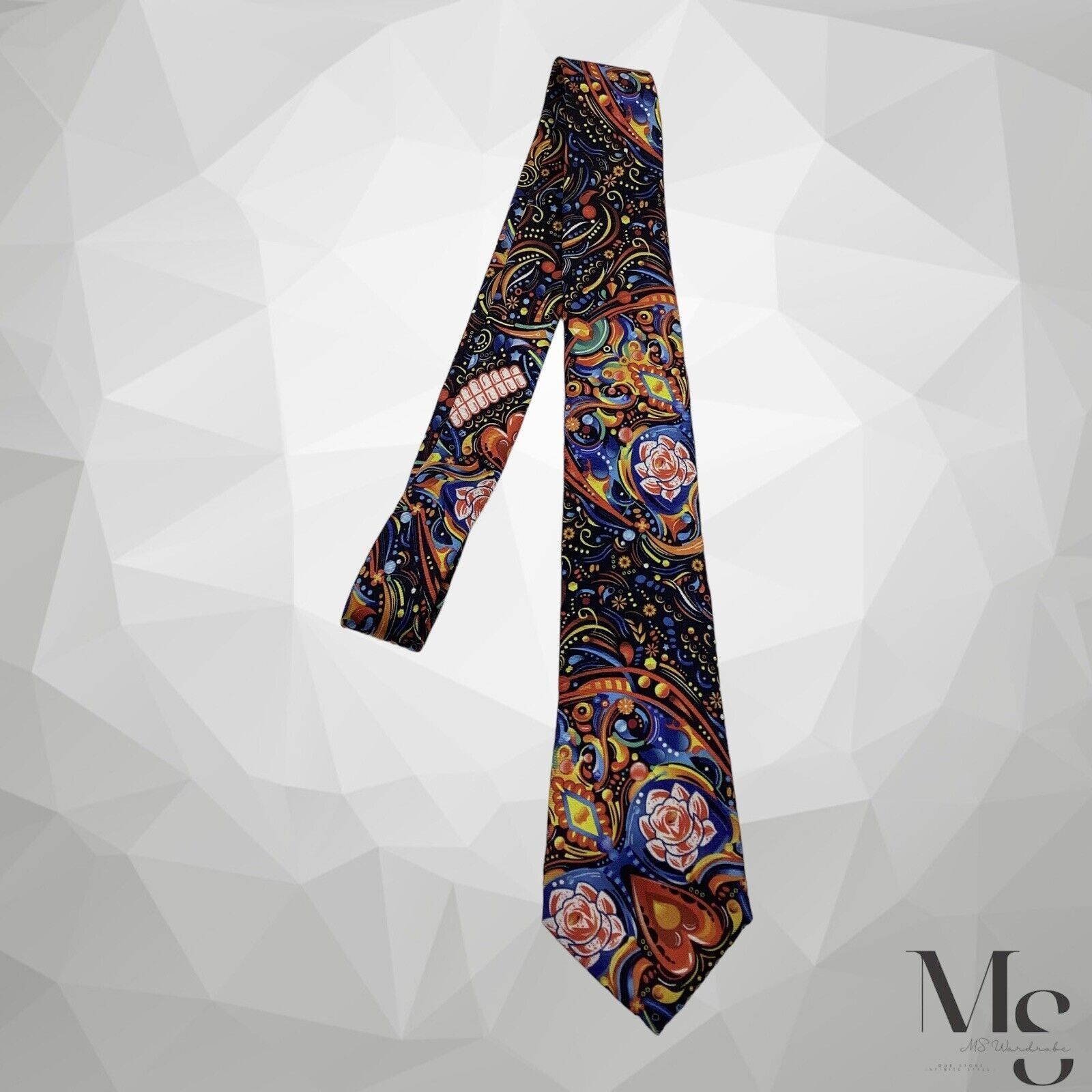 Eton ETON Multicolor Art Print Luxury Silk Tie Made in Italy W: 2 Size ONE SIZE - 4 Thumbnail