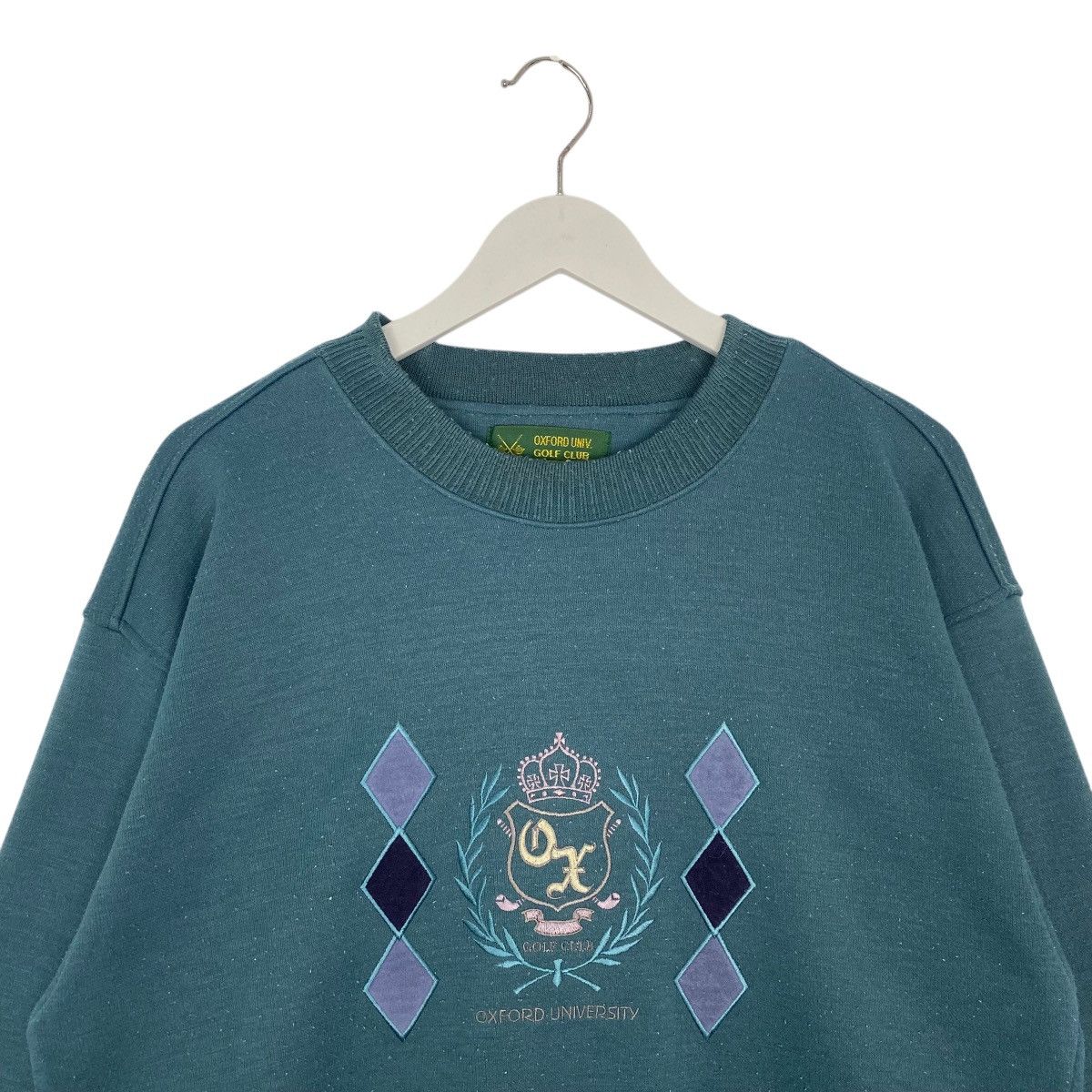 Vintage Vintage 90s Oxford University Golf Club Sweatshirt Green Size US M / EU 48-50 / 2 - 4 Thumbnail
