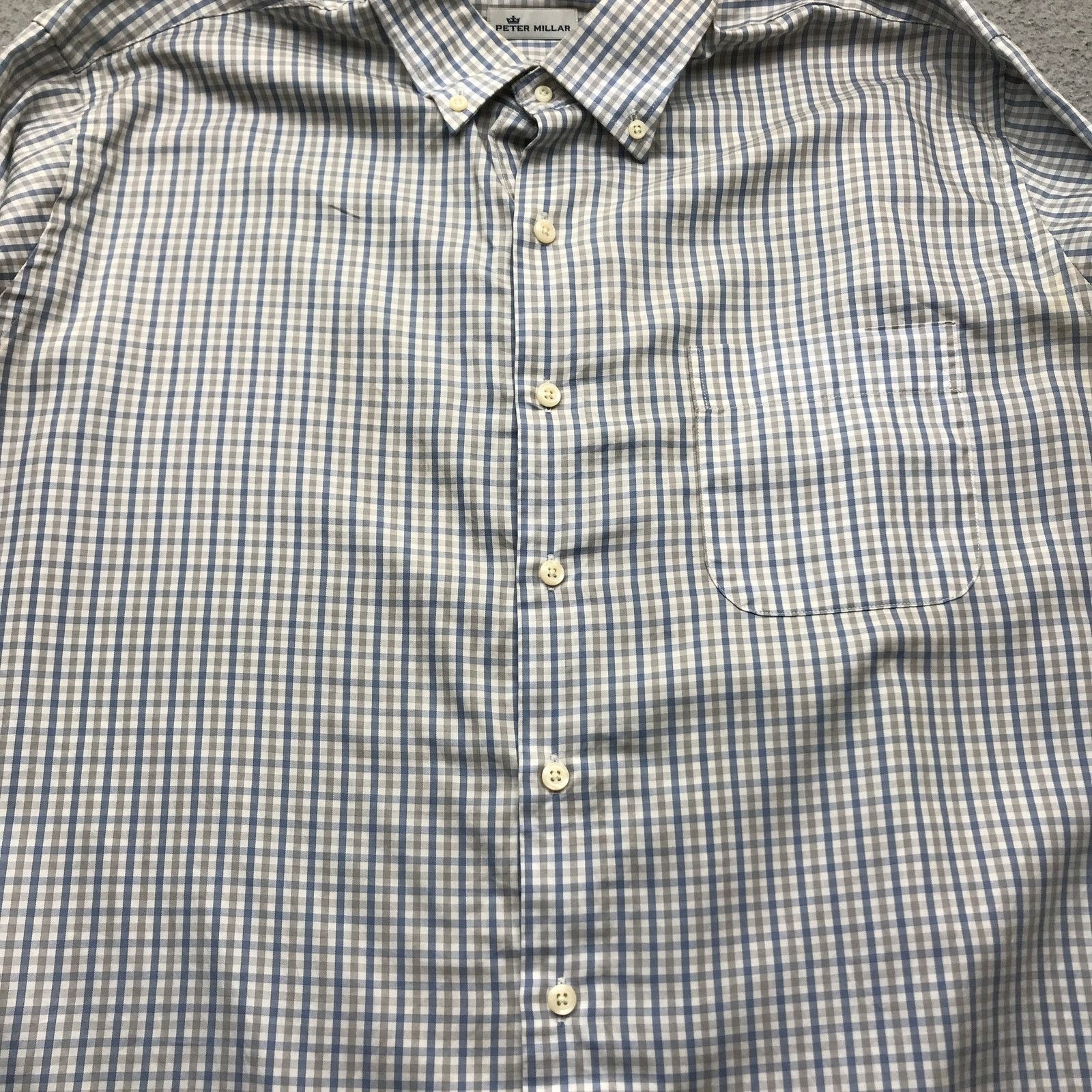 Peter Millar Peter Millar Button Down Dress Shirt Mens Large Check Silk Size US L / EU 52-54 / 3 - 9 Thumbnail