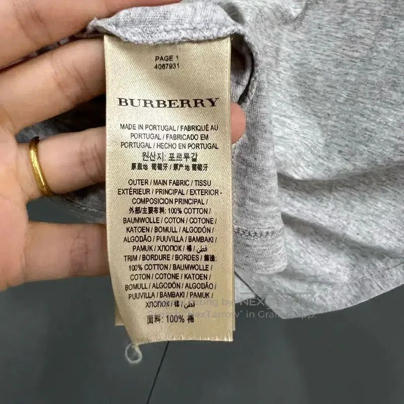 Burberry Burberry Gray Cotton Logo Short Sleeve T-Shirt. Size M / US 6-8 / IT 42-44 - 3 Thumbnail