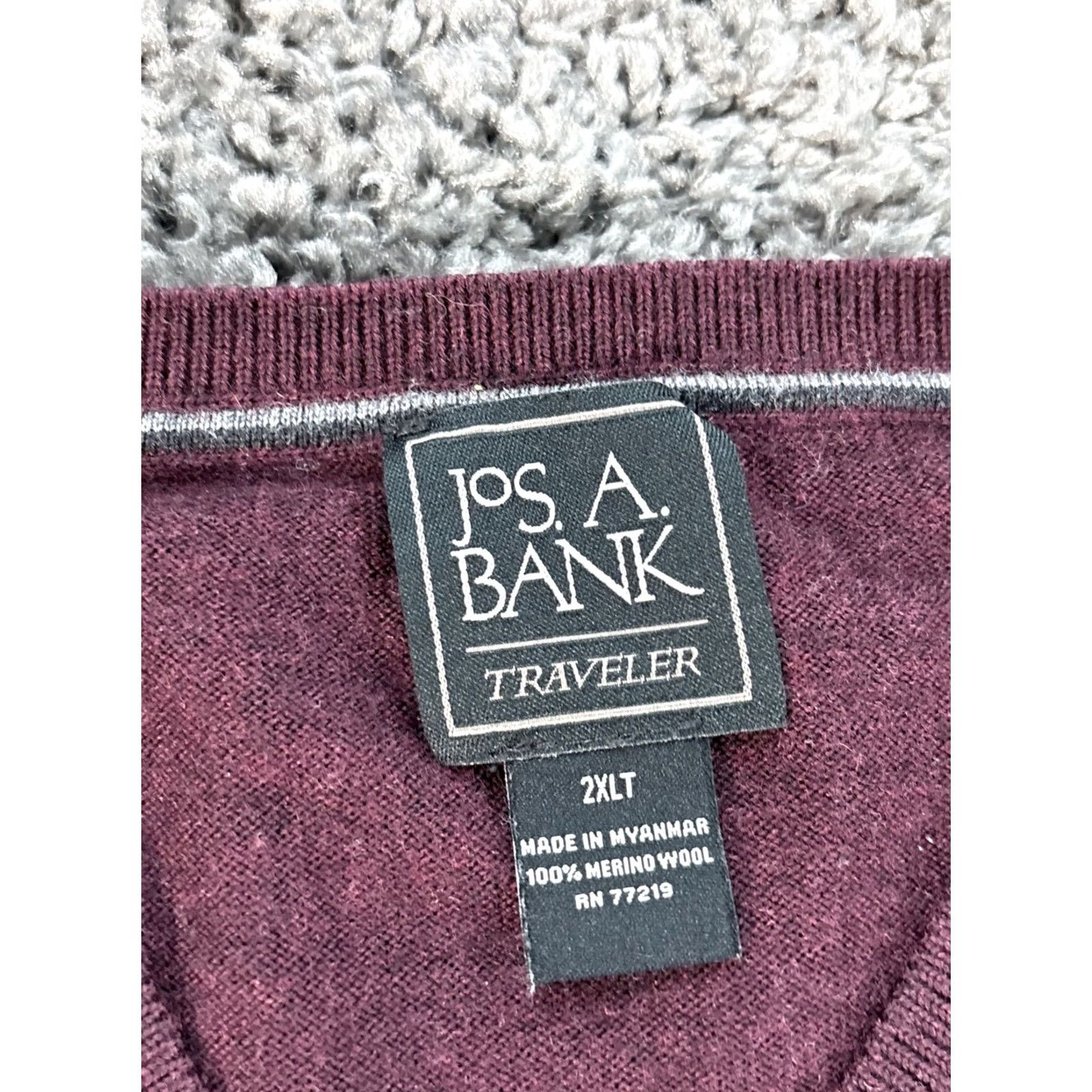 Jos. A. Bank Jos. A. Bank Polo Shirt Men 2XLT Wool Red Vintage Solid Long Sleeve Breathable Casual Business Packable Size US XXL / EU 58 / 5 - 4 Thumbnail