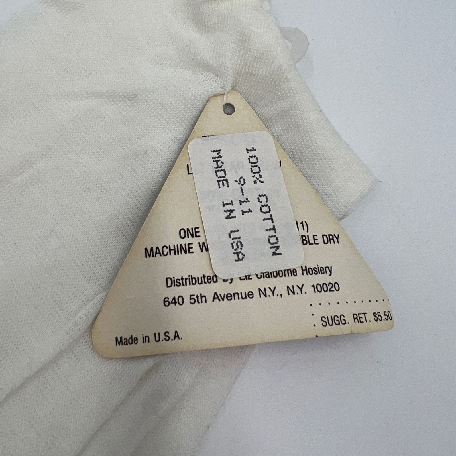 Vintage Liz Claiborne Knee High Cotton Socks White Vintage Deadstock Size ONE SIZE - 3 Thumbnail