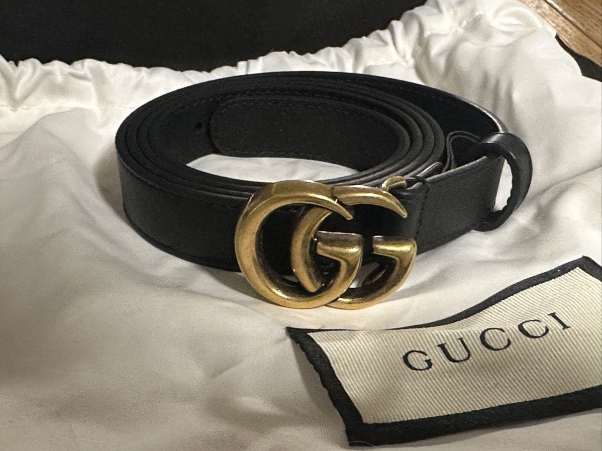 Gucci Gucci GG Marmont thin leather belt Size ONE SIZE - 1 Thumbnail