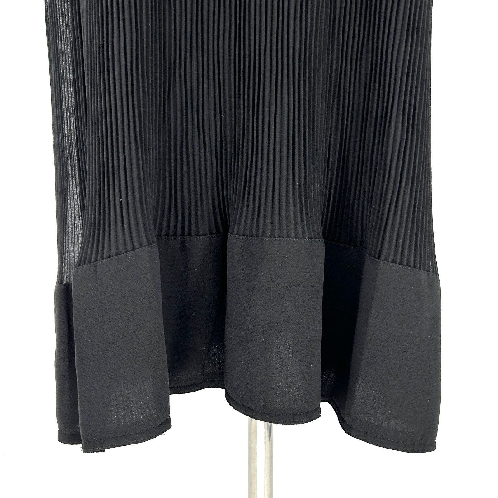 Elie Tahari Elie Tahari Black Micro Pleat Sheer Sleeve Maxi Dress Size L / US 10 / IT 46 - 5 Thumbnail
