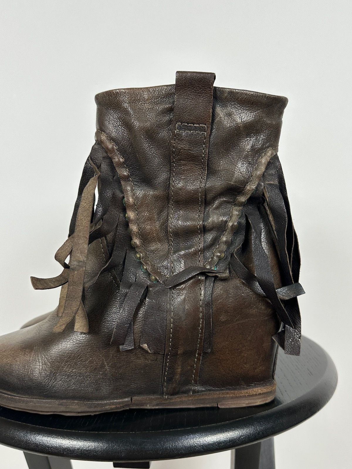 A.S.98 A.S.98. Airstep Leather Fringe Ankle Boho Western Boots Size US 7 / IT 37 - 14 Thumbnail