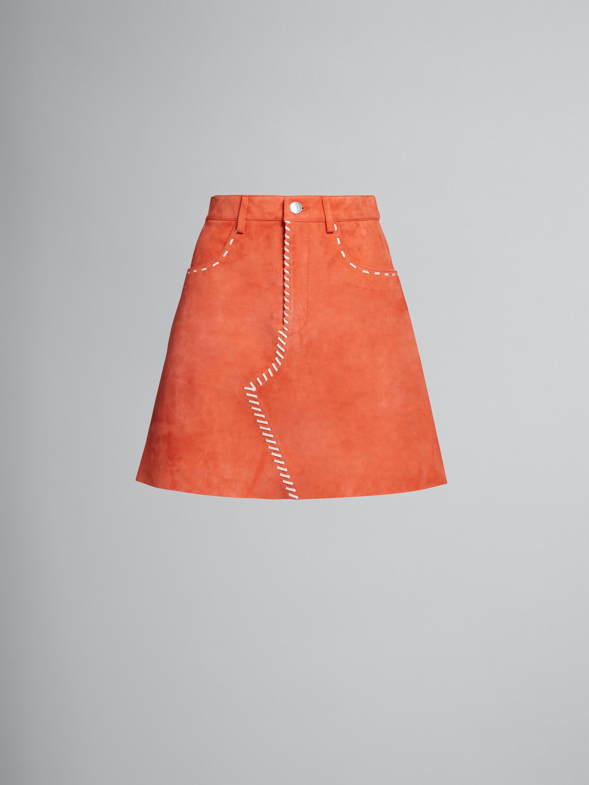 Marni o1y1125 Mini Skirt in Orange/White Size 25" / US 0 / IT 36 - 1 Thumbnail
