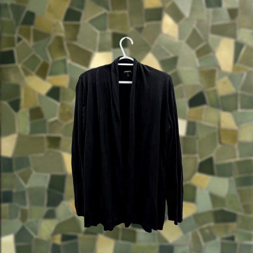 Express Express Womens Sweater Cardigan Size XL Black Long Sleeve Open Front Size XL / US 12-14 / IT 48-50 - 1 Thumbnail