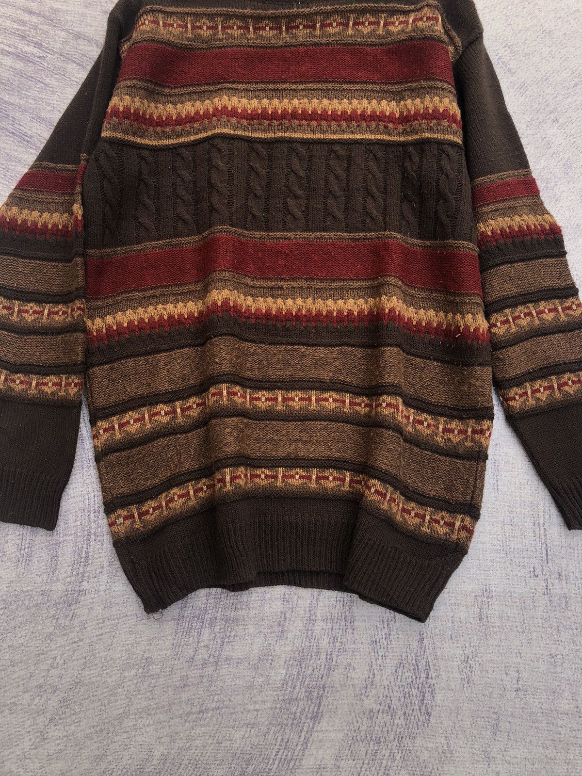 Aran Isles Knitwear 🔴Vintage COLERIGE Stripe Pureknit Jumper Made In Italy Size US L / EU 52-54 / 3 - 5 Thumbnail