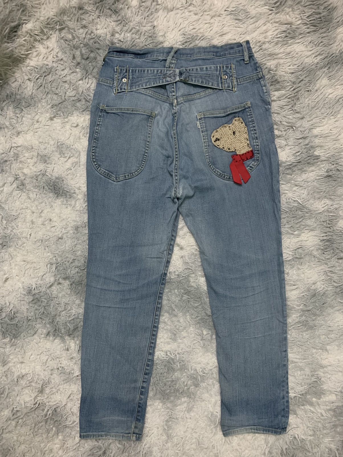 image of Issey Miyake Denim Buckle Back in Blue, Men's (Size 31)