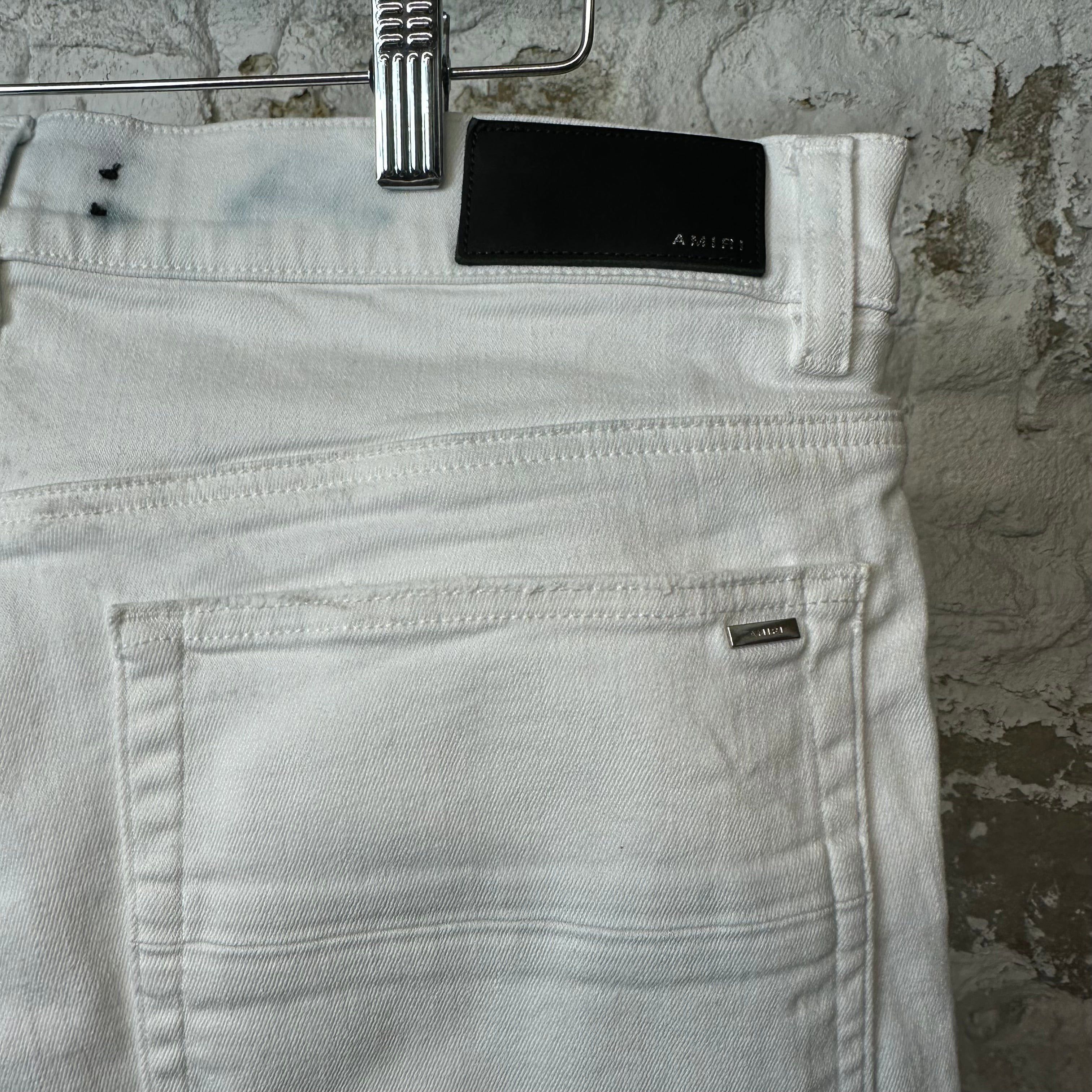 Amiri Amiri MX1 White Leather White Denim Jeans Sz 36 Size US 36 / EU 52 - 4 Thumbnail