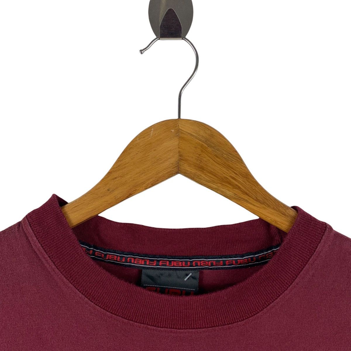 Fubu × Vintage Vintage FUBU collection spellout embroidery maroon tee Size US S / EU 44-46 / 1 - 5 Thumbnail