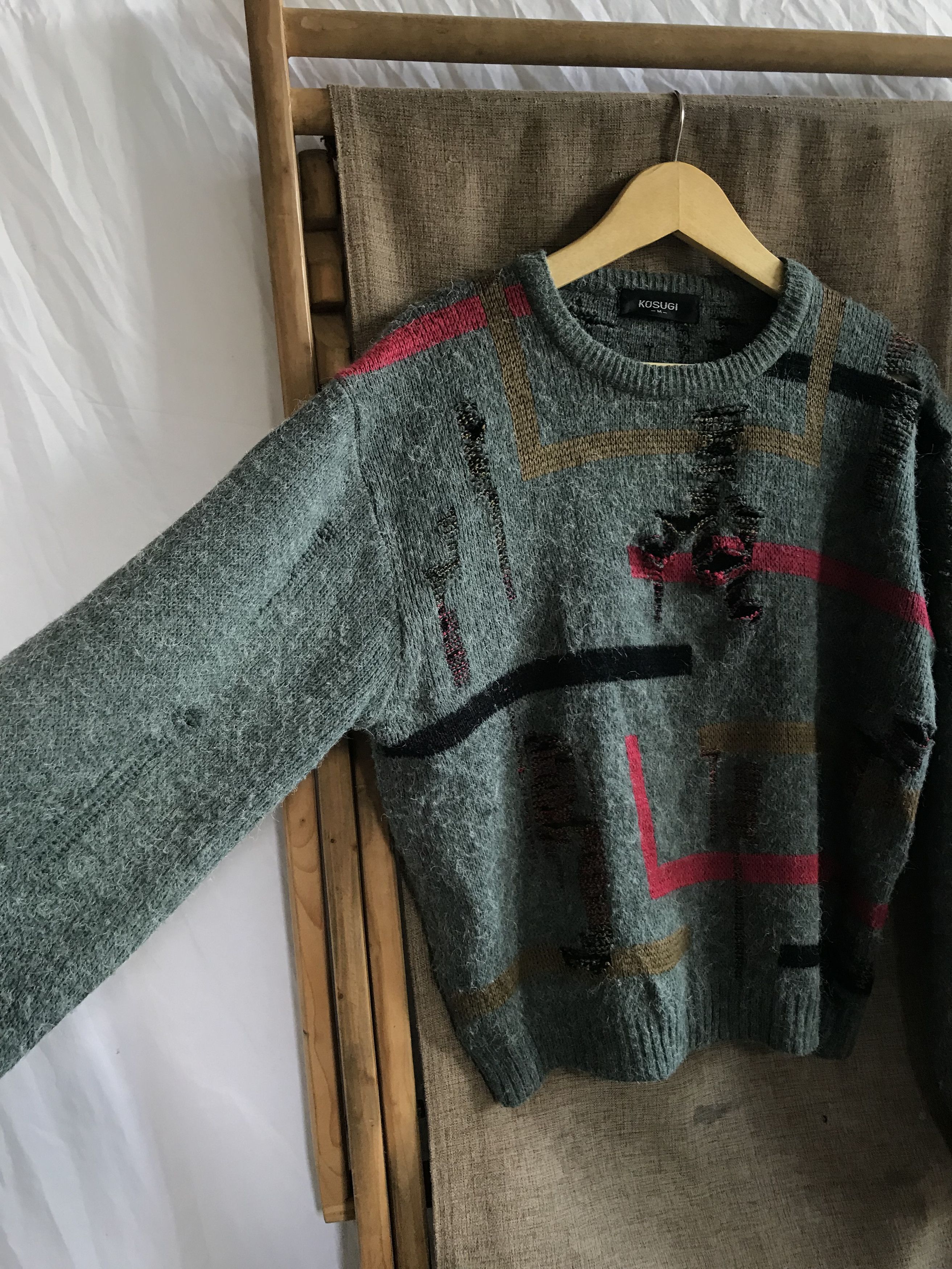Japanese Brand 📦NEEDGONE📦 Kosugi Japanese Distressed Knitted Mohair Size US M / EU 48-50 / 2 - 2 Thumbnail