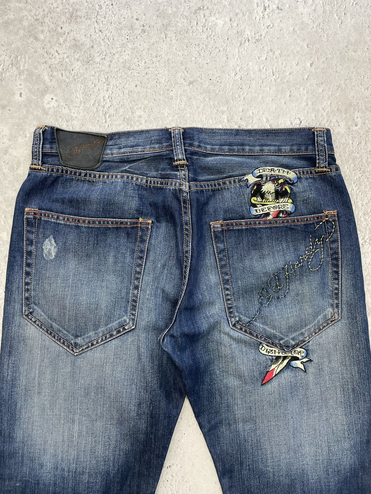 Christian Audigier Edhardy fasgion jeans y2k hype denim distressed Size US 34 / EU 50 - 12 Thumbnail