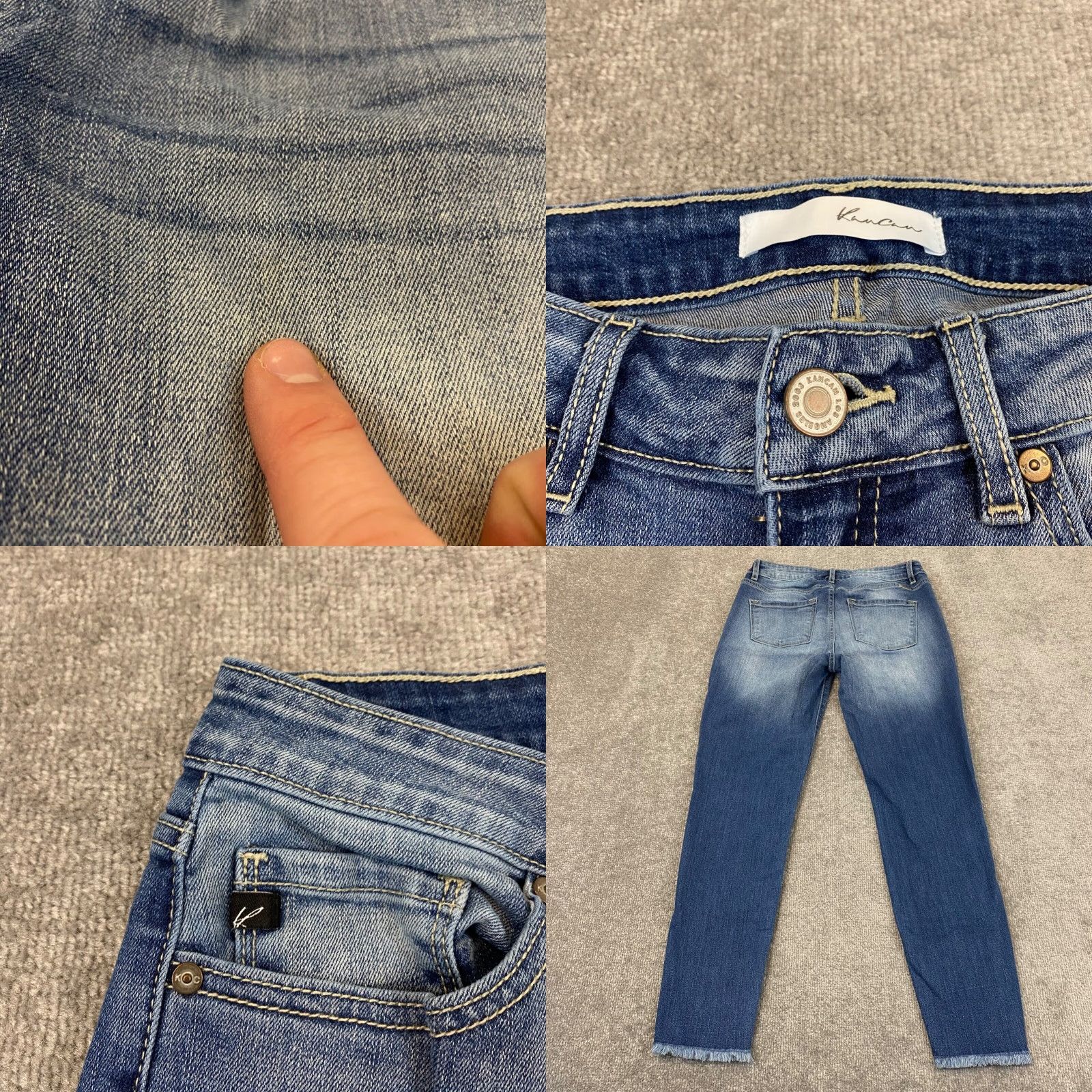 Vintage Kancan Jeans Ripped Mid Rise Frayed Raw Hem Distressed 28 Blue KC8274M Women Slim 5-Pocket Design Vintage No Size 28" / US 6 / IT 42 - 8 Thumbnail