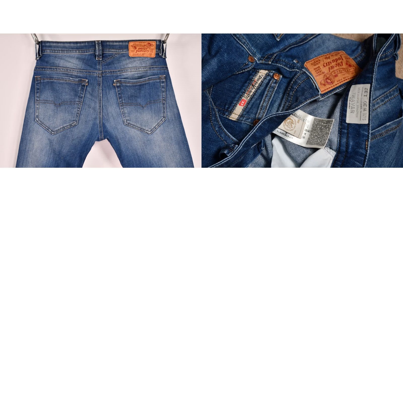 Diesel Diesel Thavar 0RP36_Stretch Slim-Skinny Jeans W30/L32 Men Blue 98% Cotton 2% Elastane Slim Regular Fit Denim Jeans Mens Size US 30 / EU 46 - 8 Thumbnail