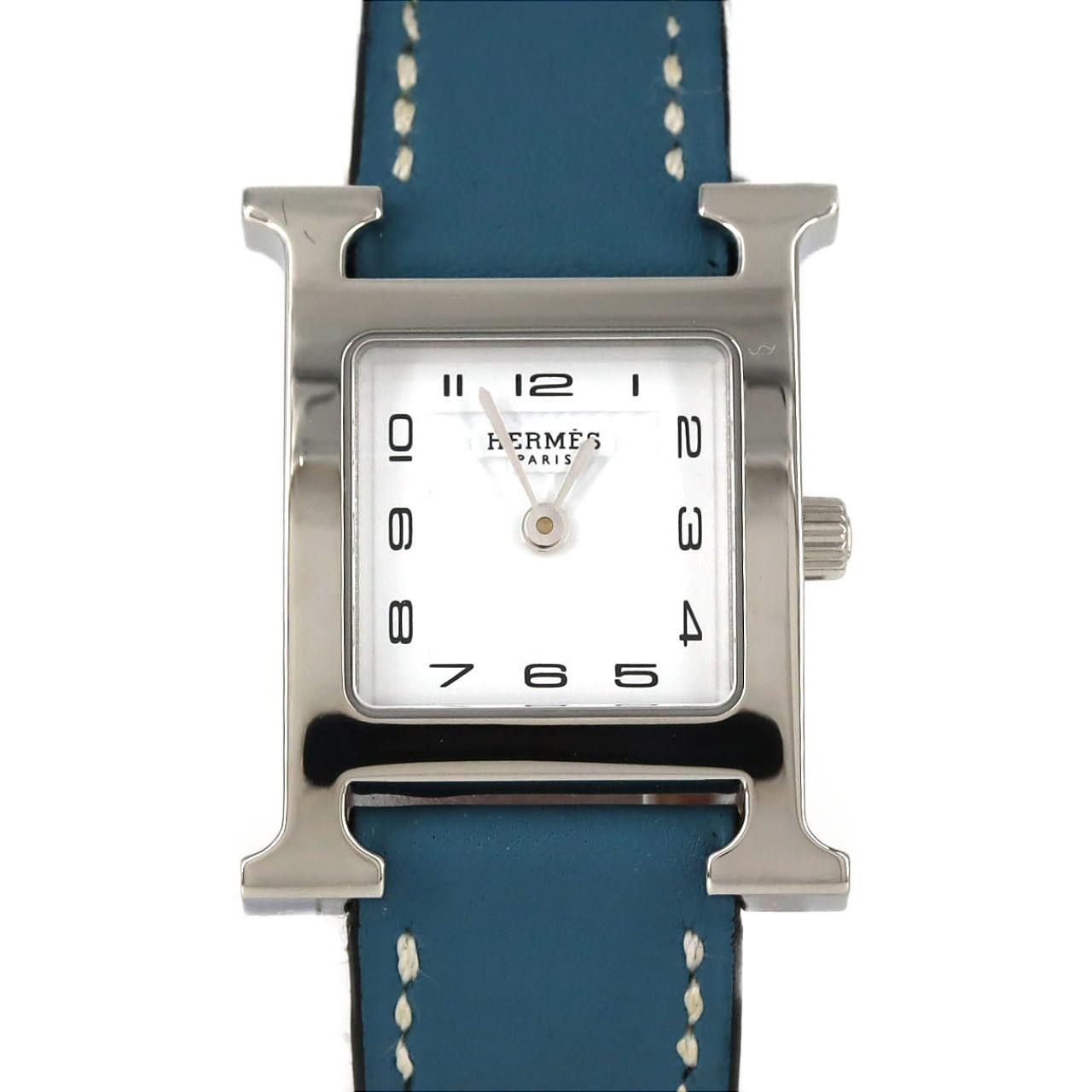 Hermes Hermès H Watch SS Quartz Metal Quartz DUTY FREE for USA