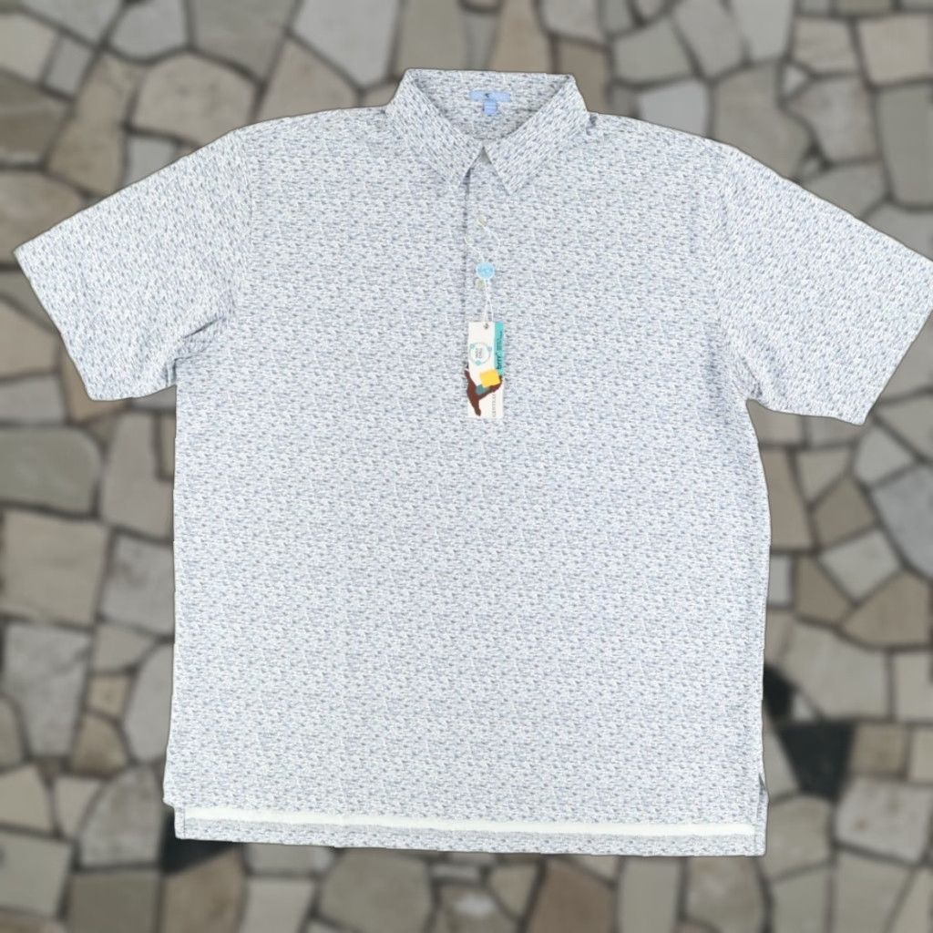 Genteal Brrr Printed Mako Shark High Stretch Polo Shirt Gray Men's 2XL