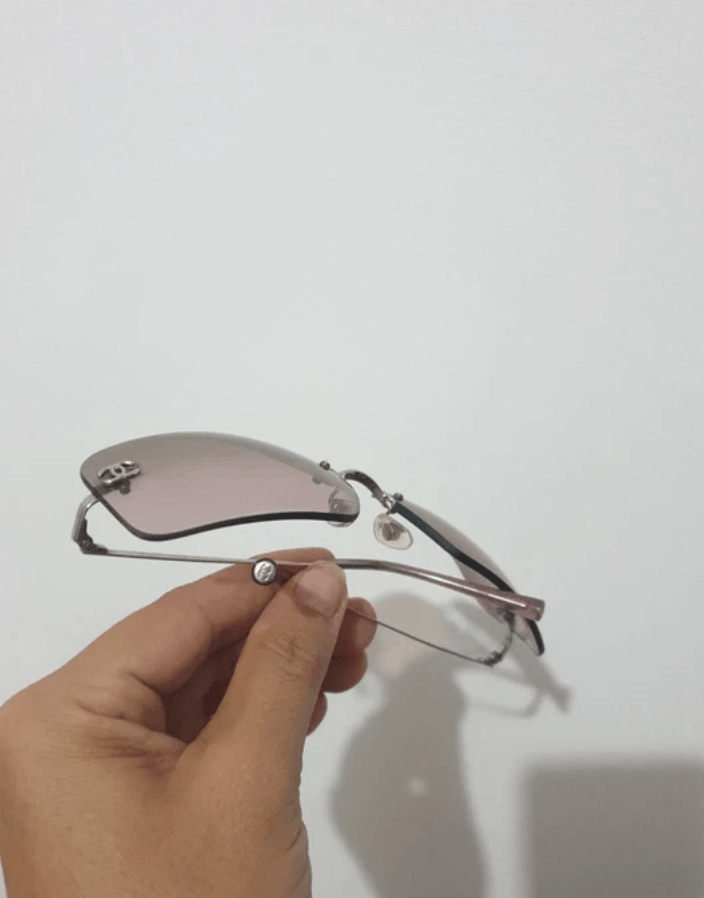 Chanel CHANEL Sunglasses 4017 Mask Rimless Rhinestone Vintage Size ONE SIZE - 4 Thumbnail