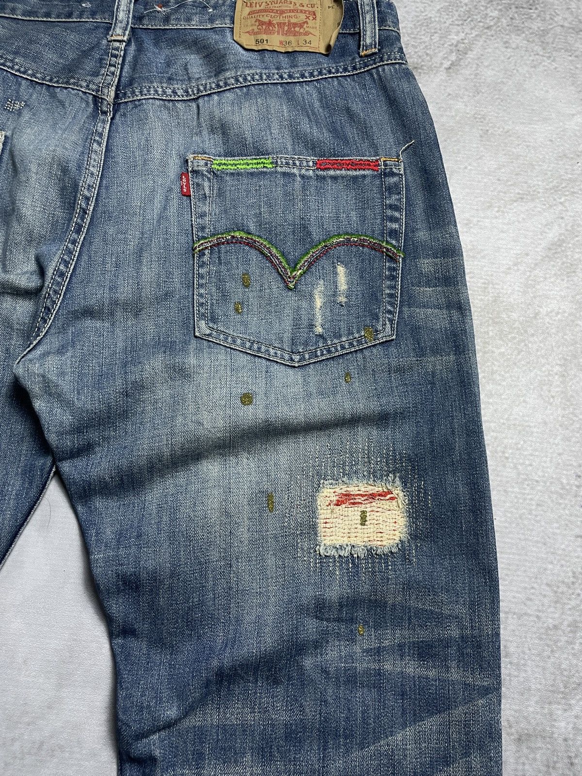 CLOT × Levi's Clot X Levi’s 501 Crash Patch Denim Pants Size US 36 / EU 52 - 23 Thumbnail