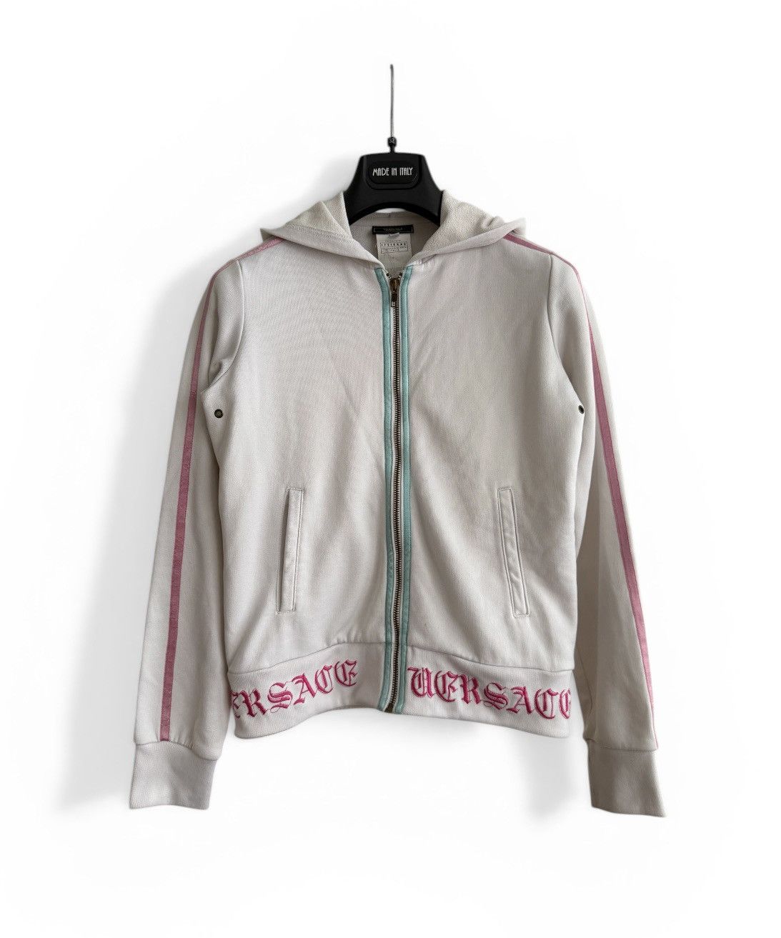 Versace Jeans Couture Vintage Versace Gotic Logo Embroidery Hoodie Size S / US 4 / IT 40 - 1 Thumbnail