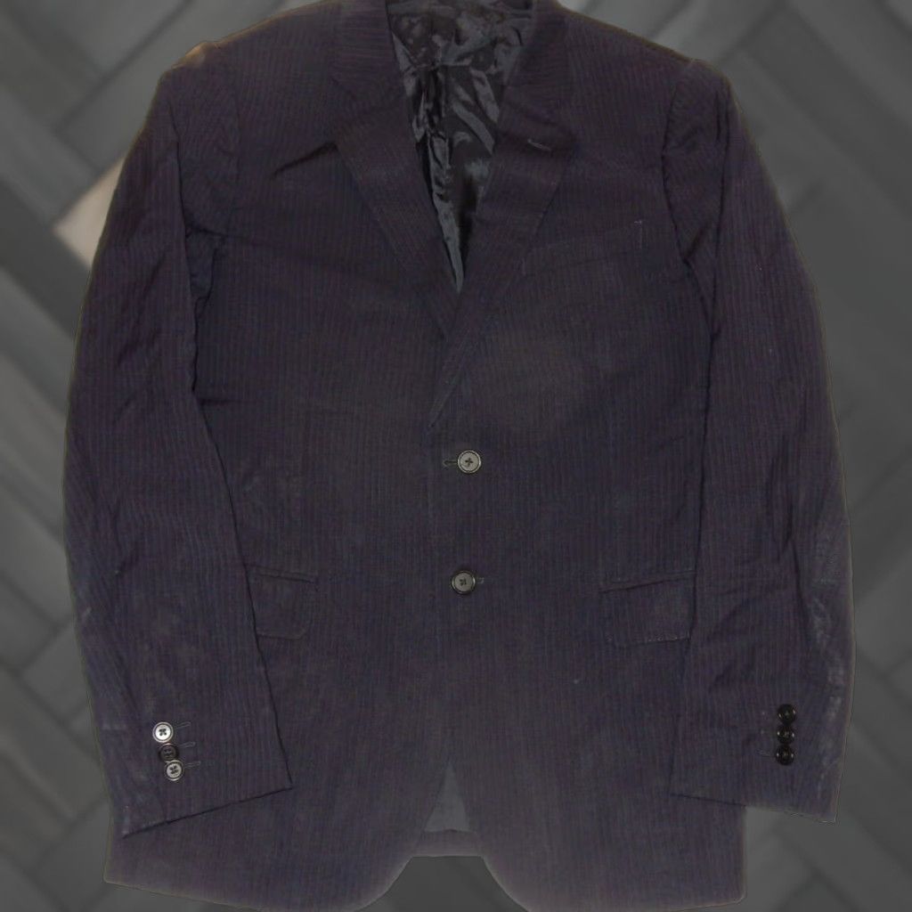 Armani VINTAGE Armani Collezioni Men's Blazer Sport Coat Jacket Size 38 Wool Dark Blue Men's Size 38R - 1 Thumbnail