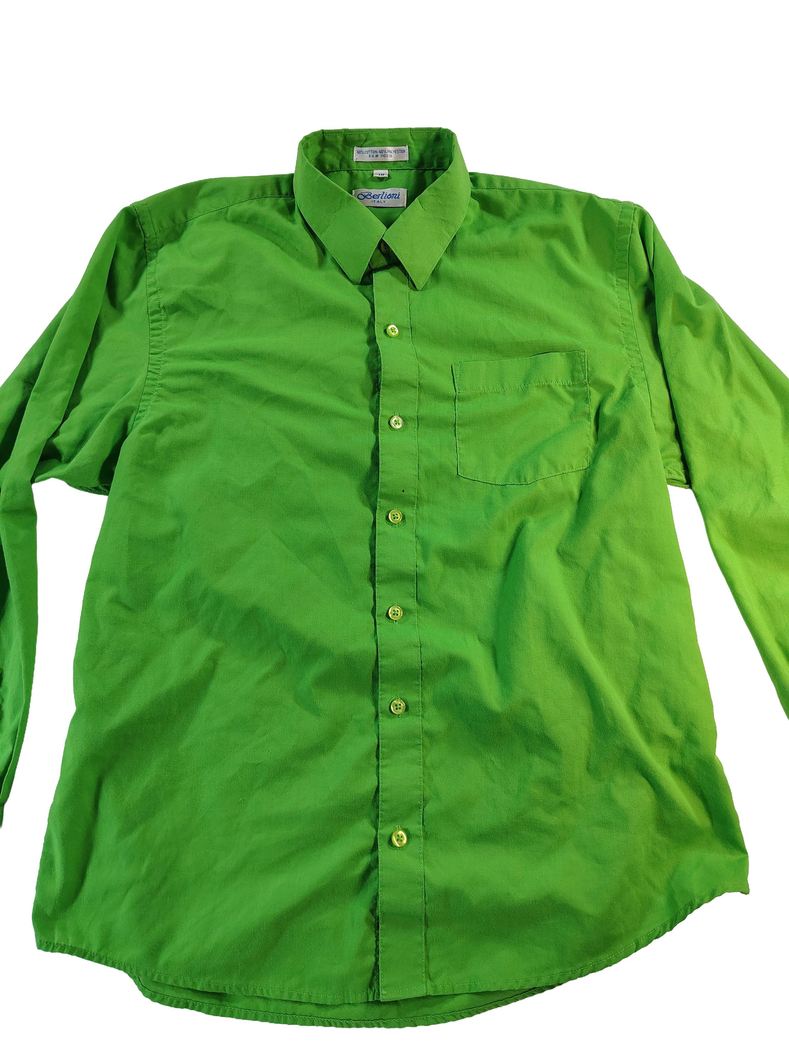 Other Women's XL Long Sleeve Green Berlioni Button-Up Shirt Size XL / US 12-14 / IT 48-50 - 1 Thumbnail