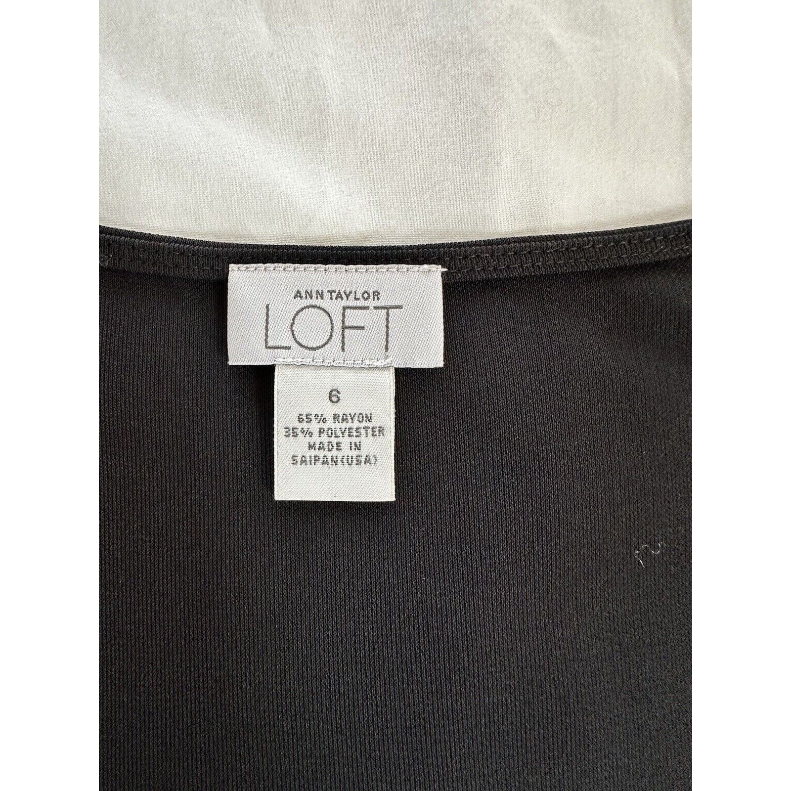 Loft Ann Taylor Loft Black V Neck Cocktail Dress Size 6 Size M / US 6-8 / IT 42-44 - 8 Thumbnail