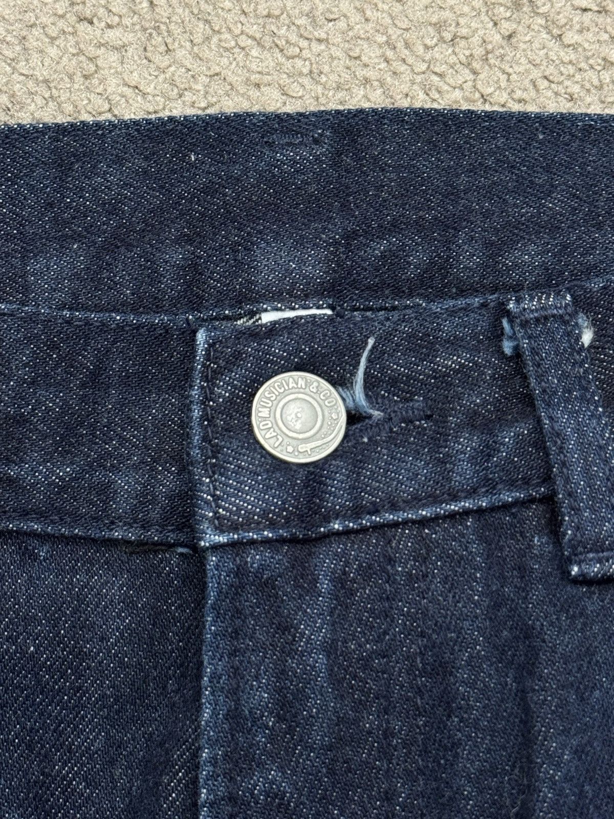 Lad Musician AW07 Lad Musician Indigo Tape Bootcut Flared Denim Jeans Size US 28 / EU 44 - 8 Thumbnail