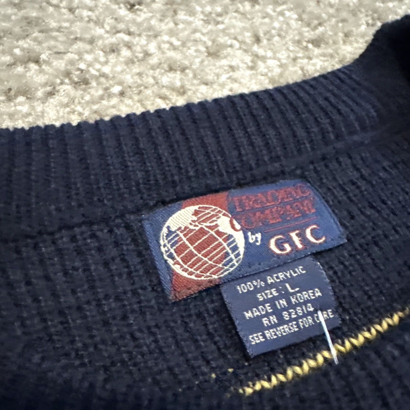Vintage VINTAGE VTG 80s Black Yellow White Stripe Acrylic Knit Sweater by GFC L Men Pullover Knit Striped 80s Theme Yellow Size US L / EU 52-54 / 3 - 4 Thumbnail