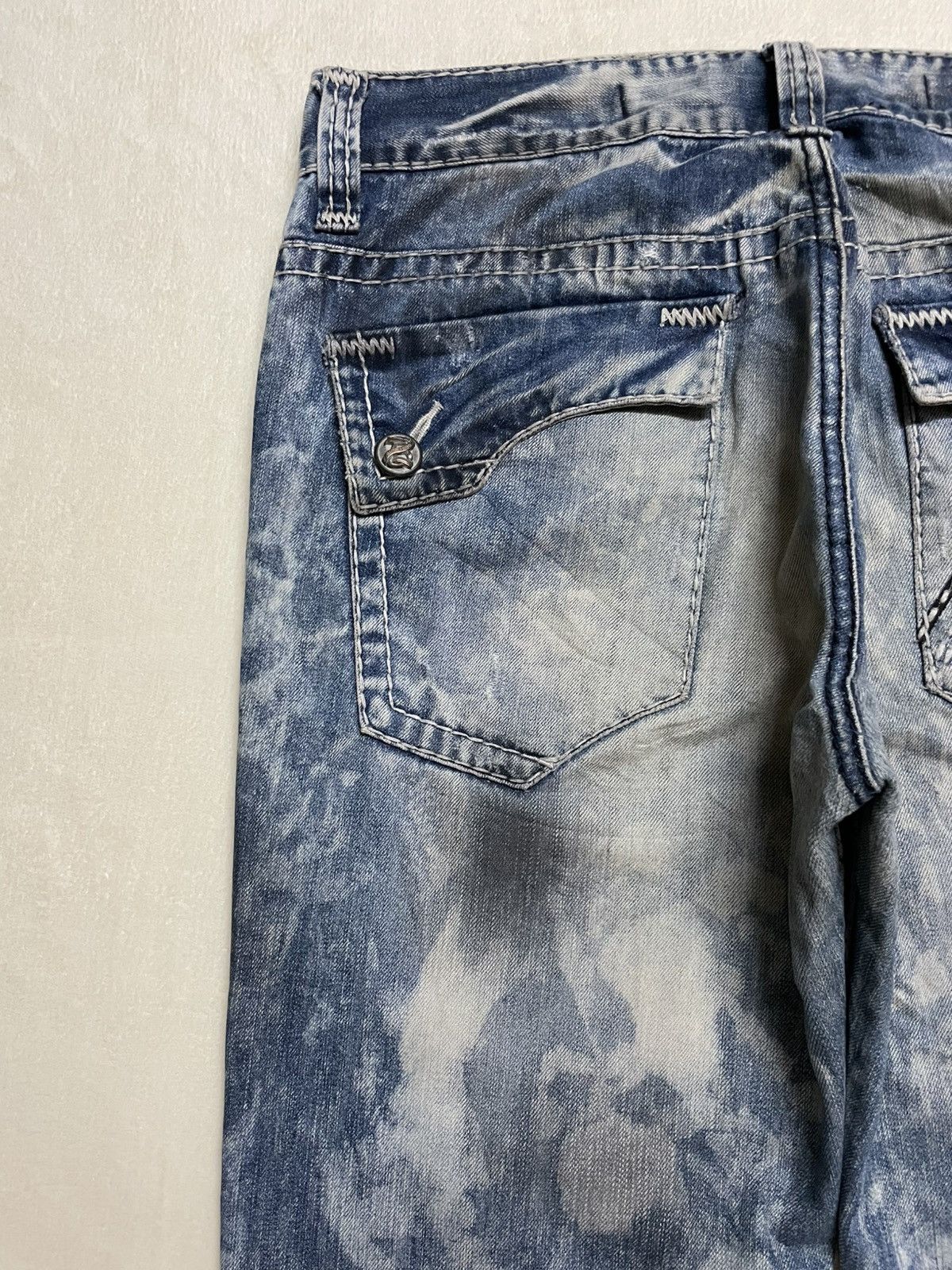 Japanese Brand Vintage Buckaroo Rusty Acidwash Distress Ripped Jeans Size US 37 - 13 Thumbnail