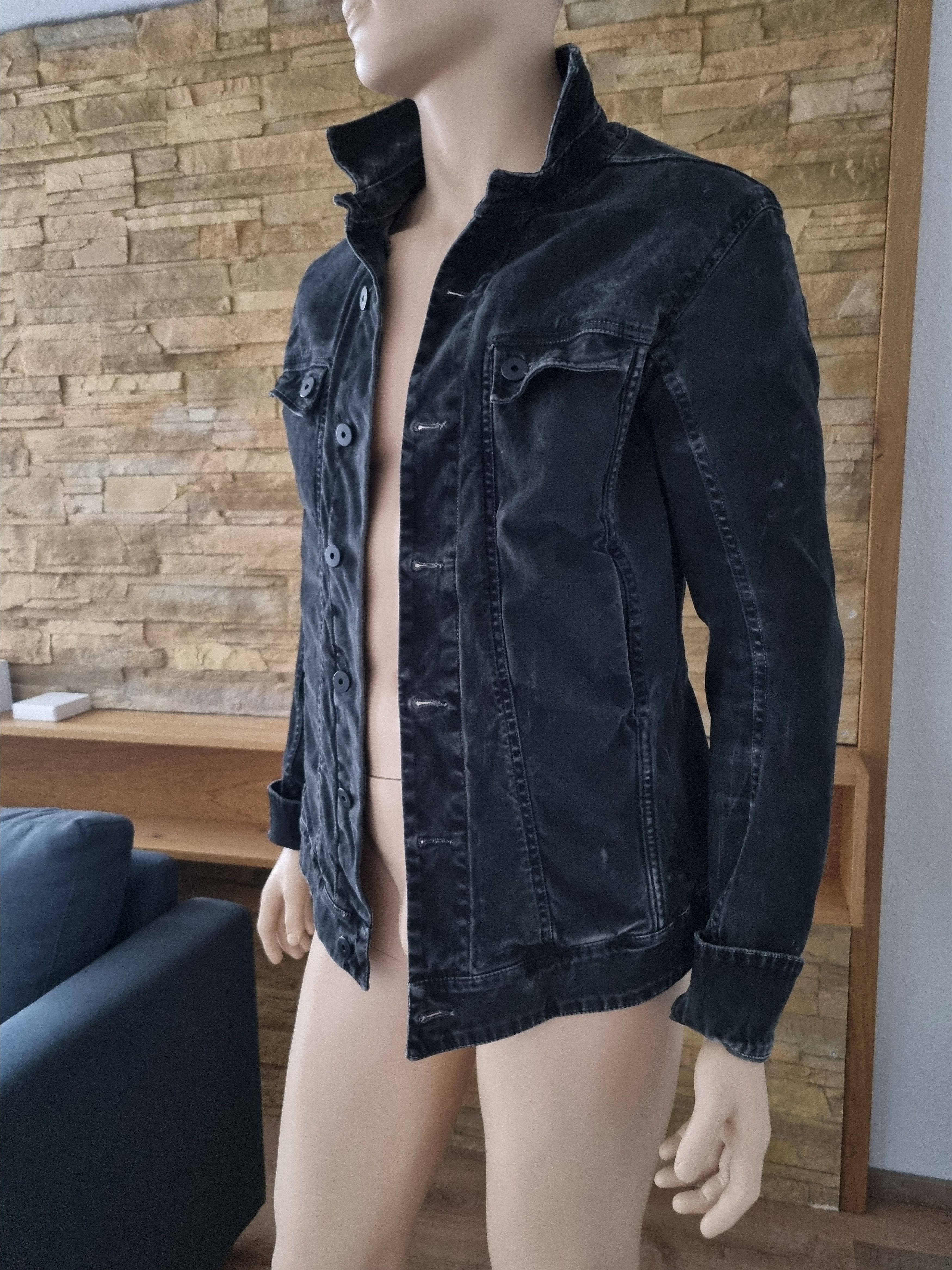 11 By Boris Bidjan Saberi Black Stretch Denim Jacket Size US L / EU 52-54 / 3 - 2 Thumbnail