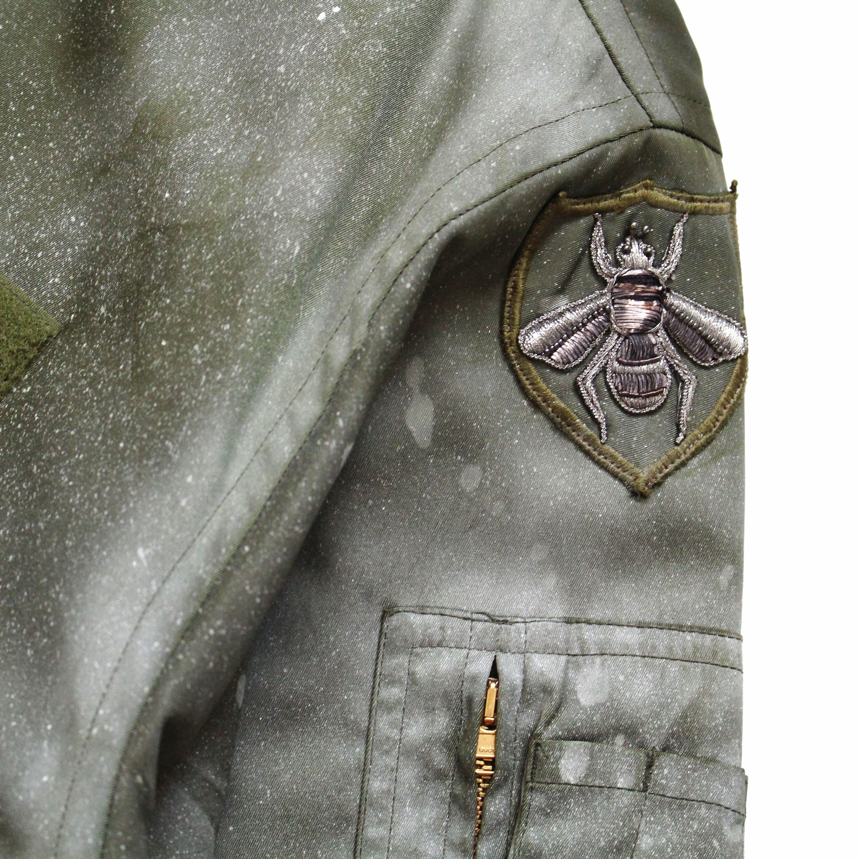 Gucci Ghost GG Hand Painted Bomber Jacket
