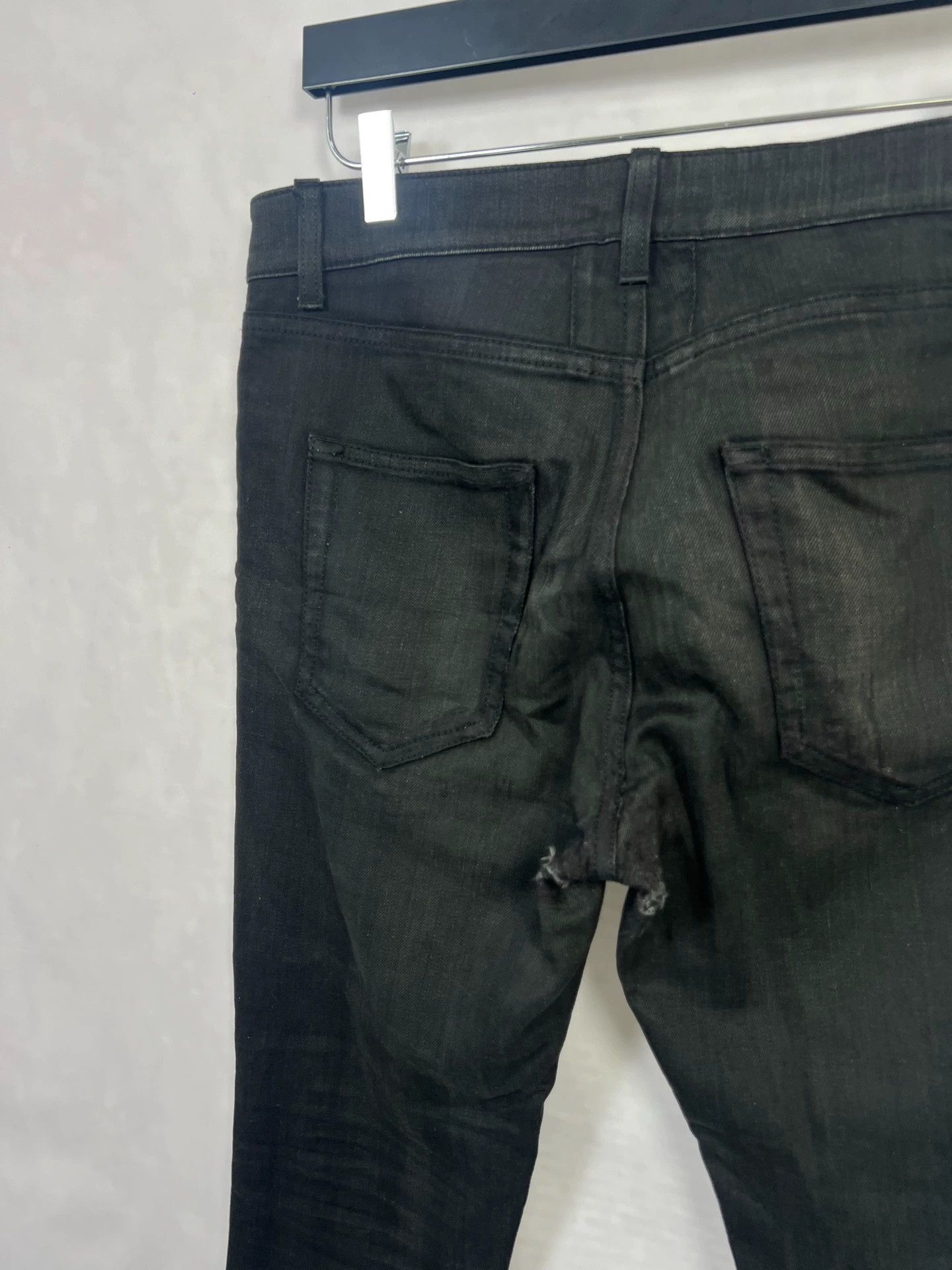 Saint Laurent Paris SLP 16fw D10 Black Frayed Tassels 31 Hedi Limited Size US 31 - 3 Thumbnail