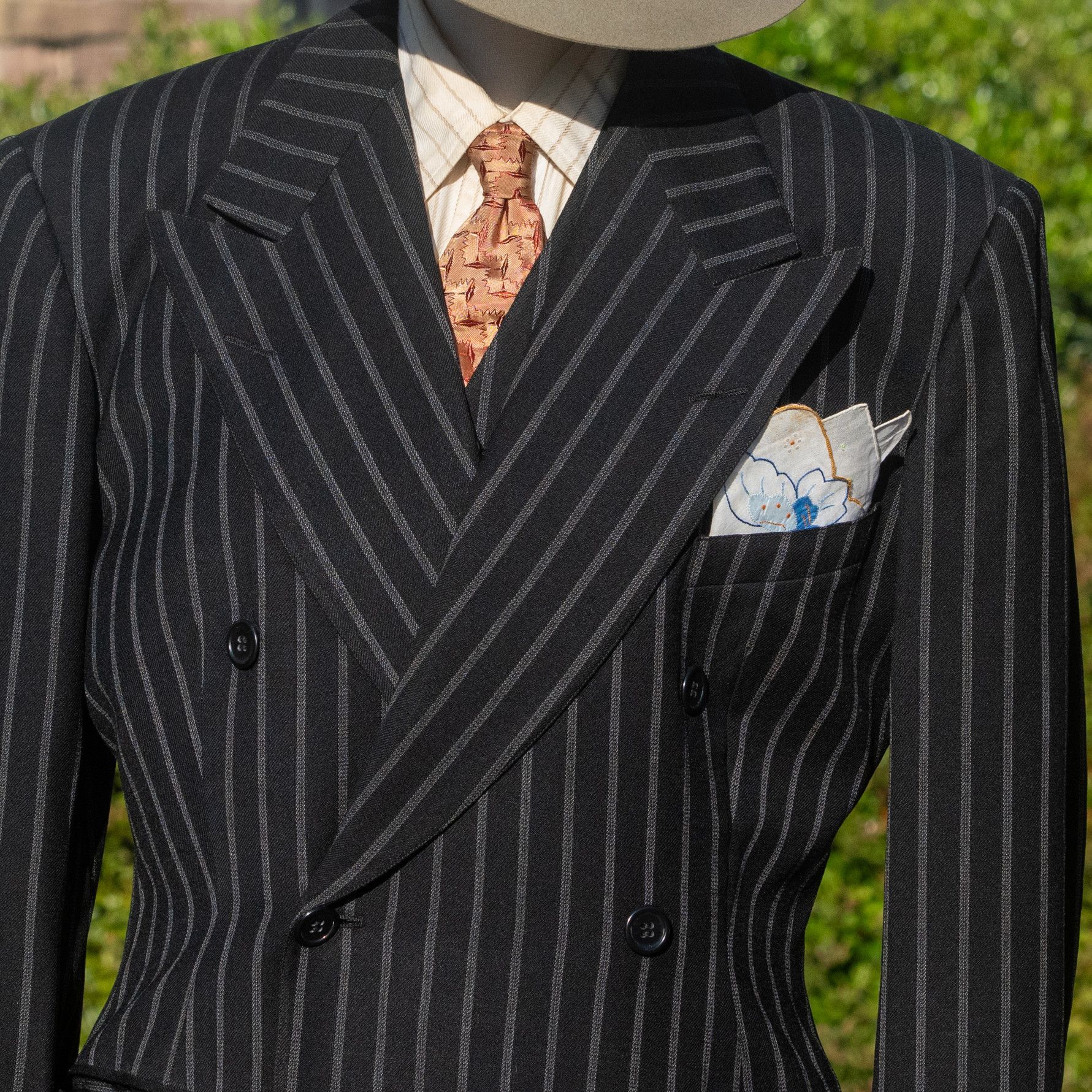 Other 1930s Society Brand Chicago Chalk Stripe DB Suit Size 40S - 2 Thumbnail