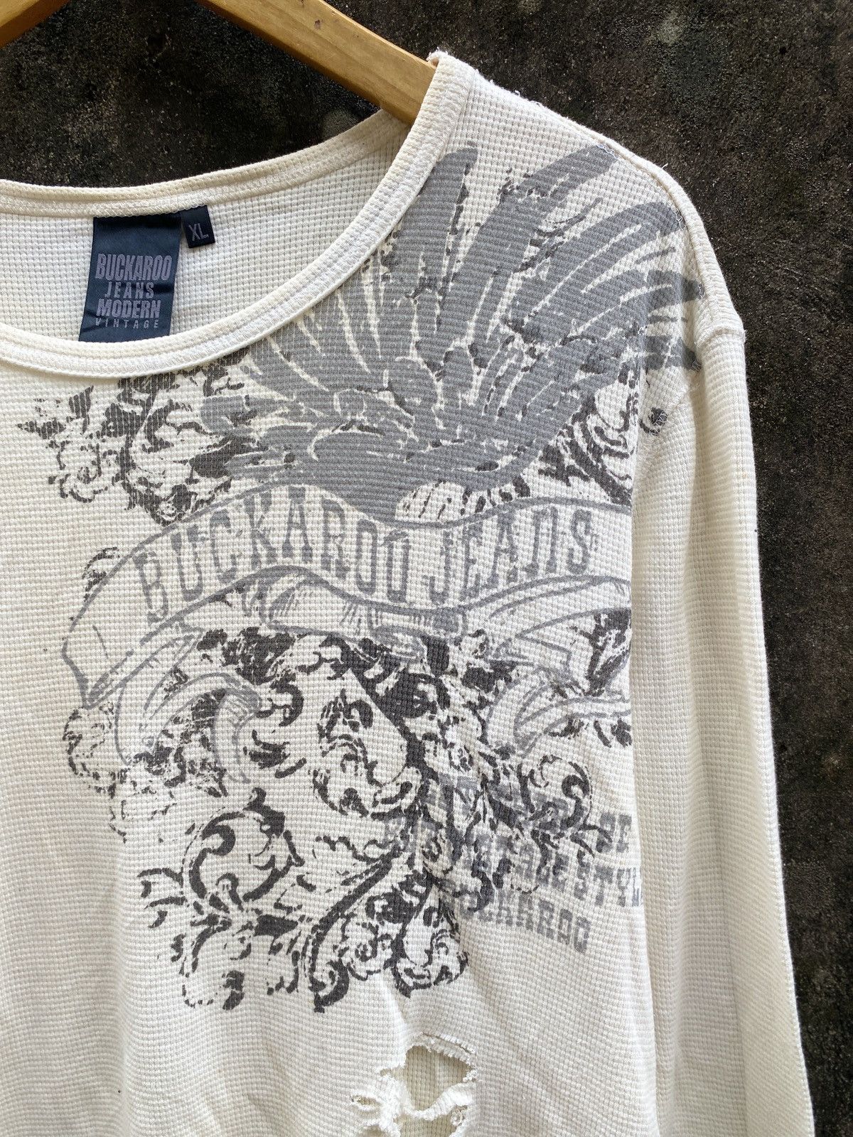 Hysteric Glamour Thrashed Thermal Buckcaroo Grunge Punk Long sleeve Lgb kmrii Size US XL / EU 56 / 4 - 6 Thumbnail