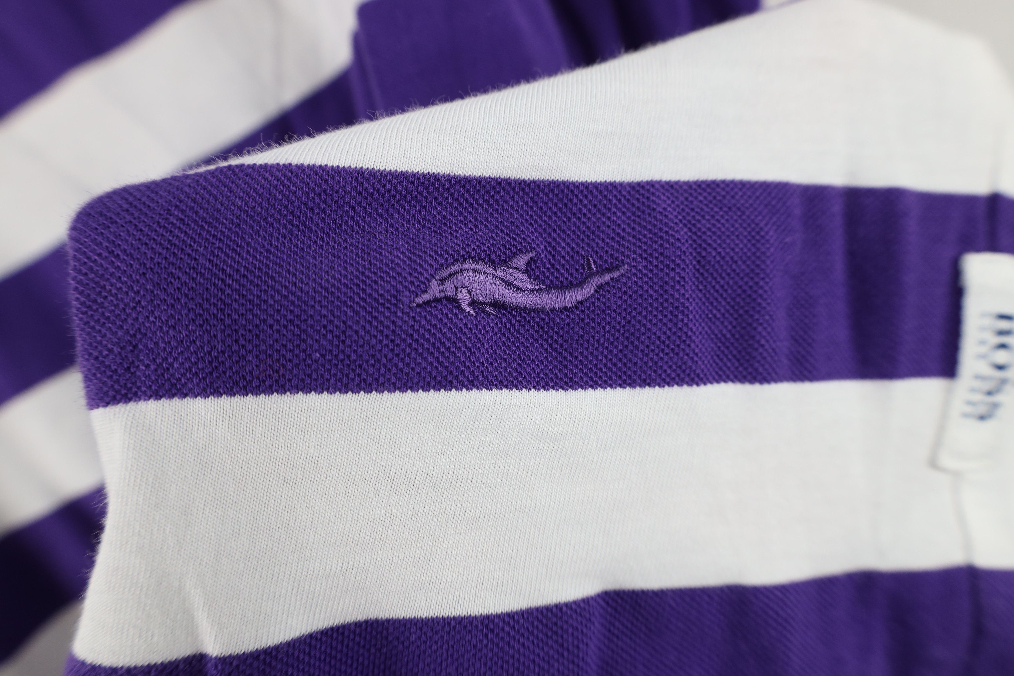 Hugo Boss Hugo Boss Color Block Knit Collared Polo Shirt Purple White Size US L / EU 52-54 / 3 - 4 Thumbnail