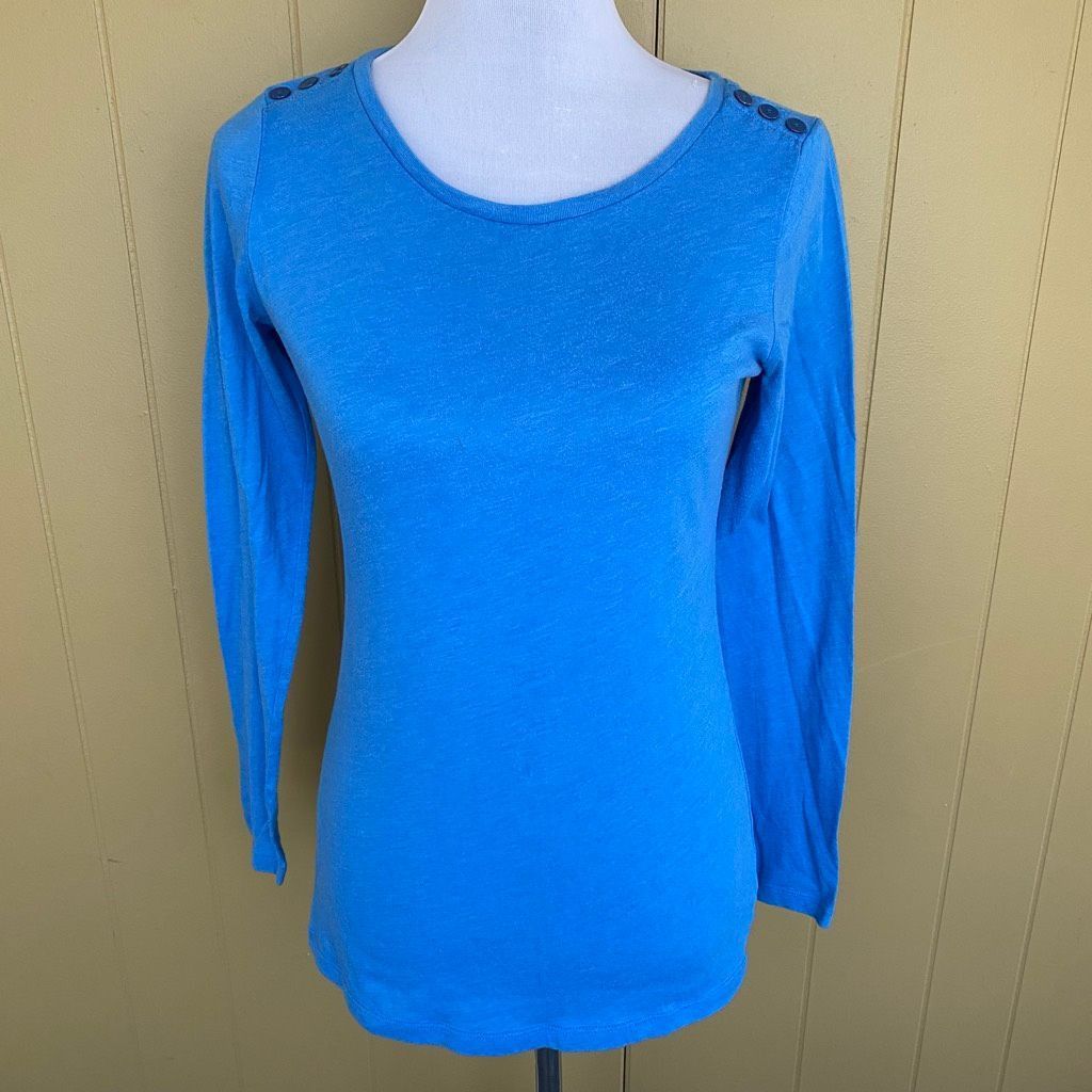 Gap Gap women S scoopneck longsleeve top e/decorative button sho Size S / US 4 / IT 40 - 1 Thumbnail