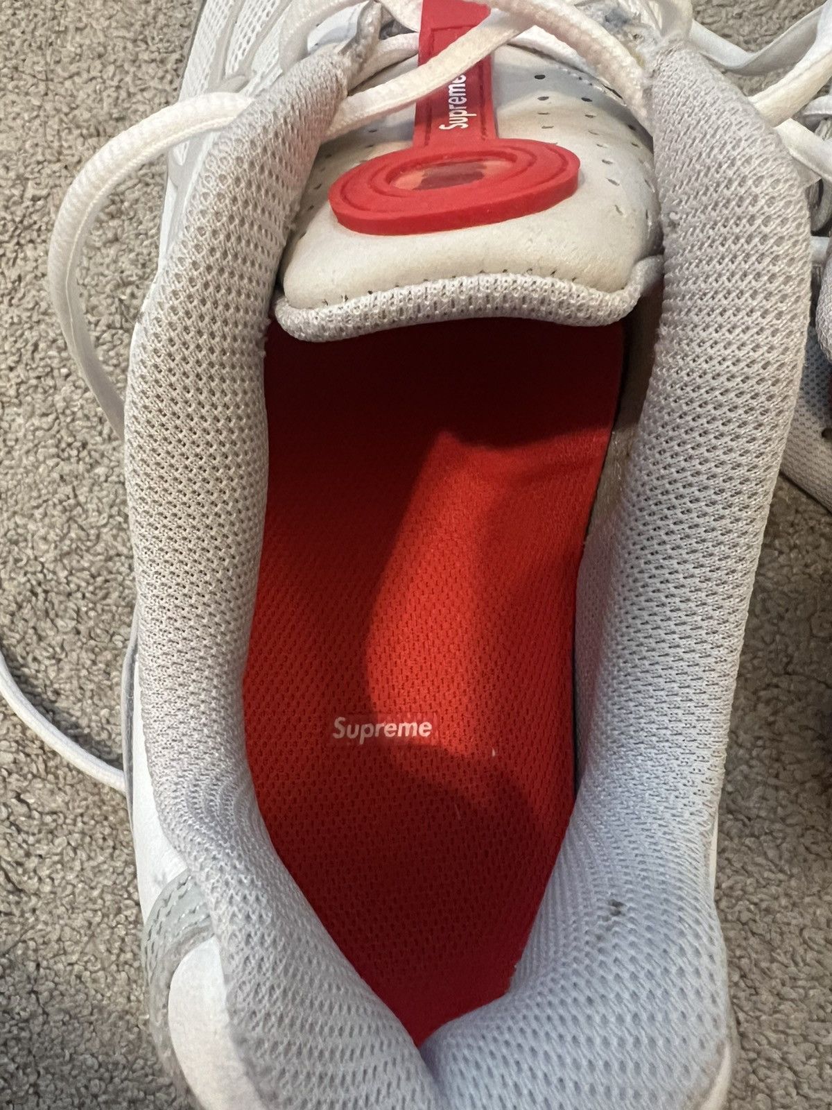 Nike × Supreme Supreme Nike Shox White/Red Size US 10.5 / EU 43-44 - 7 Thumbnail