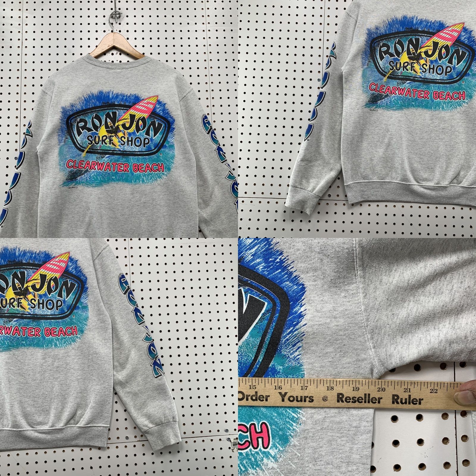 Ron Jon Surf Shop VINTAGE Ron Jon Surf Shop Sweatshirt Gray Mens M Adult Medium Crew Neck Fleece Beach Graphic Print 90s Mens Size US M / EU 48-50 / 2 - 8 Thumbnail